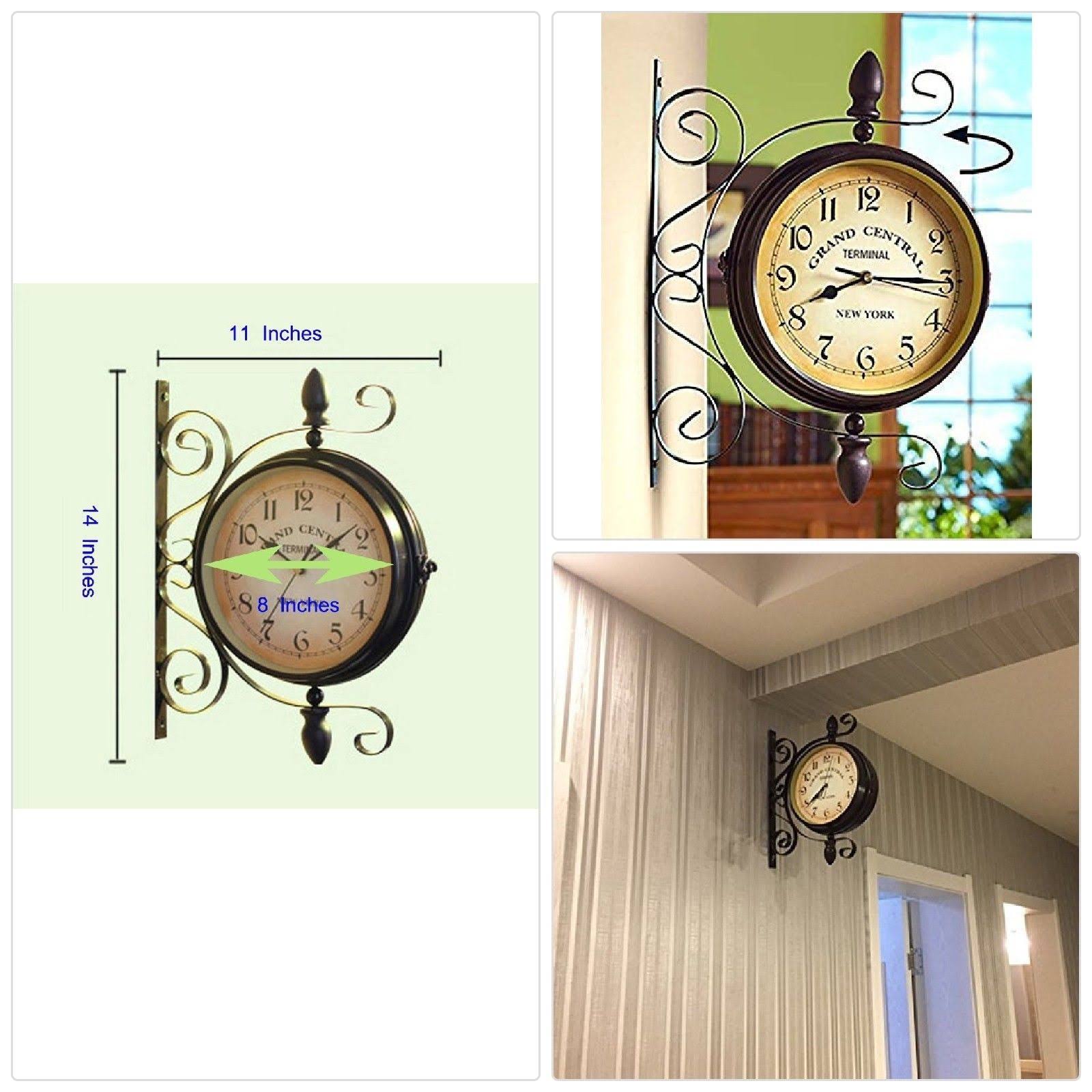 Wooch Wrought Iron AntiqueLook Brown Round Wall Hanging Double Sided