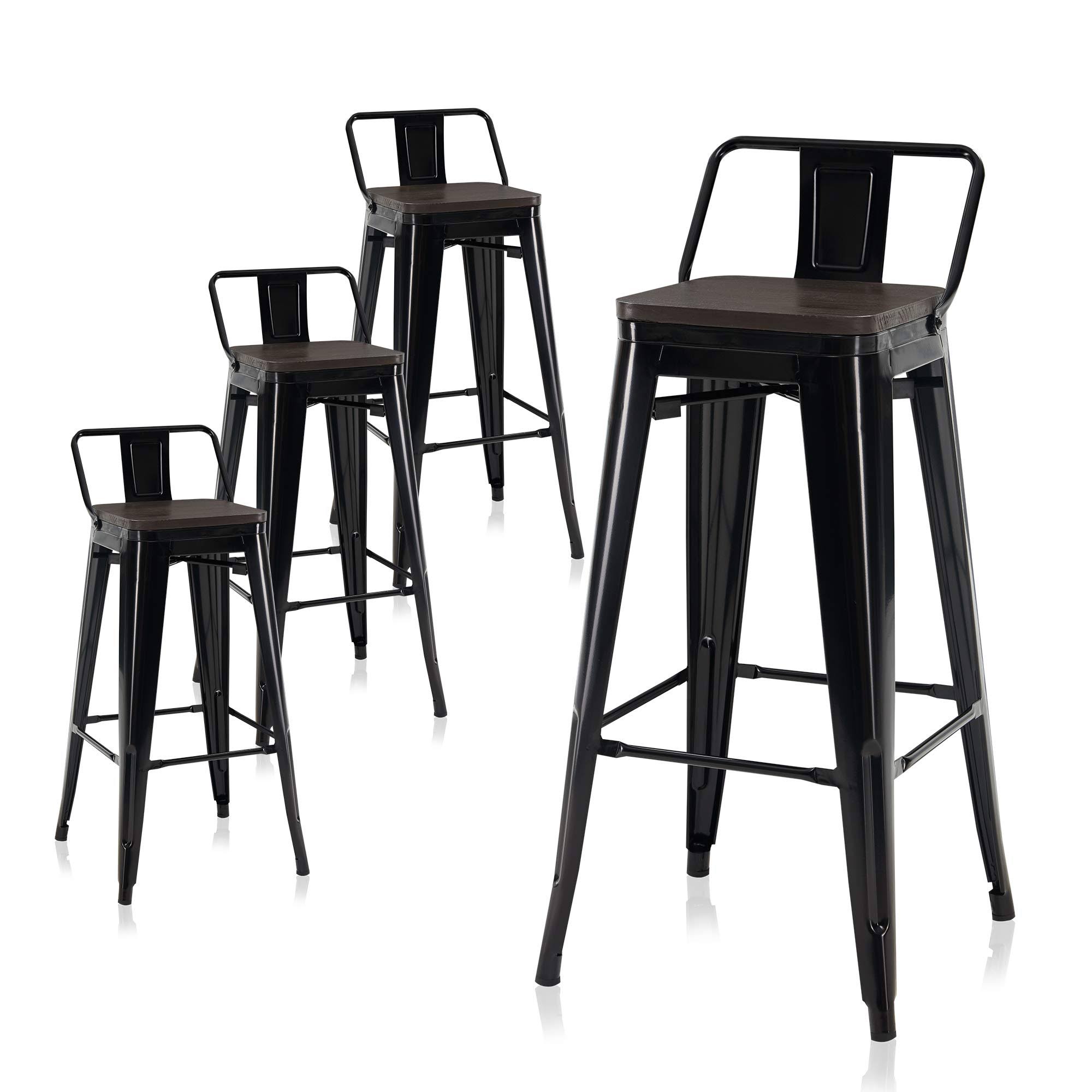 BELLEZE Alexander 30inch Seat Height Dining Chairs Bar Stools With Wood ...