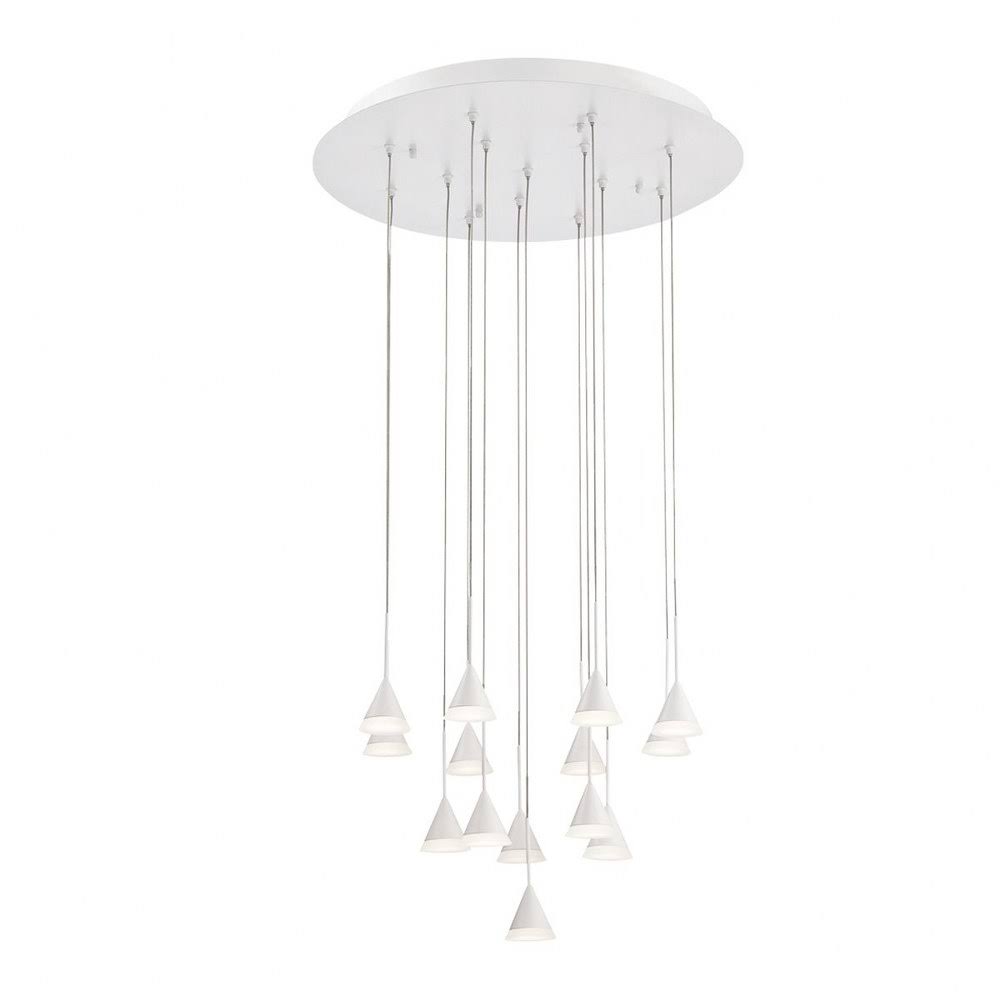 Contemporary 14Light LED Chandelier with Frosted Acrylic 6.75 Inches