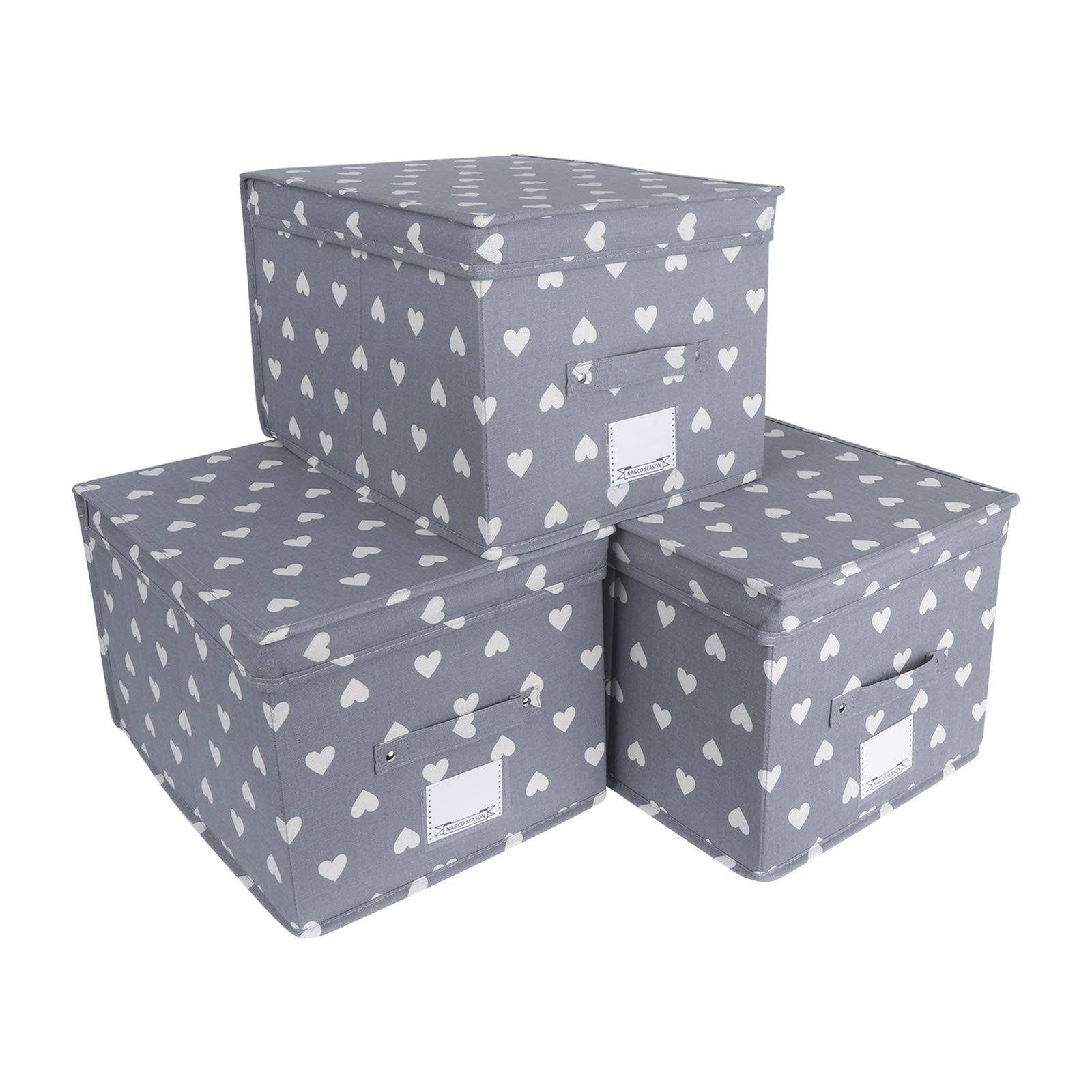 NAu0026CO Season 3 Pack Folding HandHeld Storage Cubes Bin with Lids