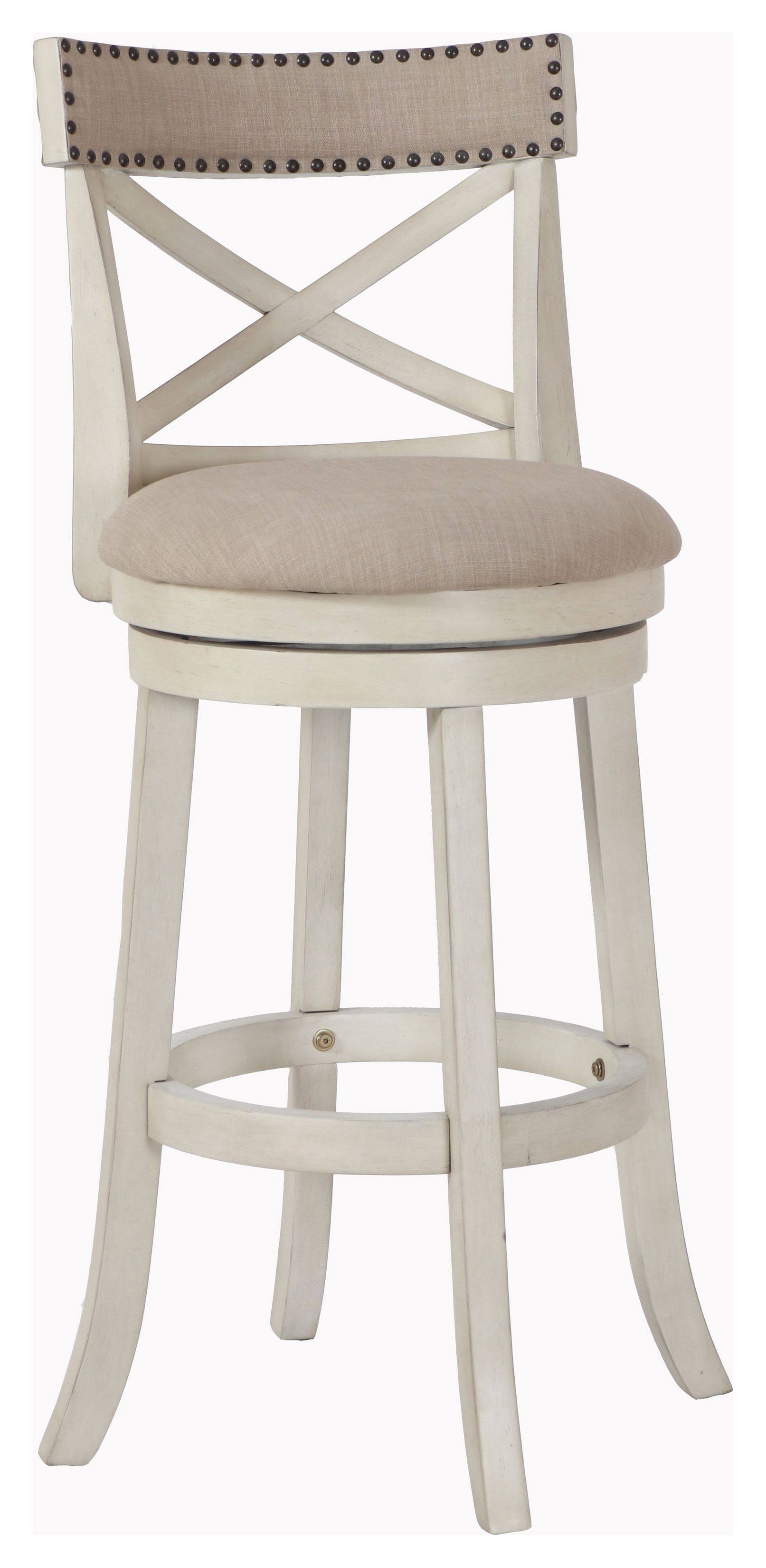 New Classic Furniture York Antique White 29 Inch Bar Stool With Fabric   A4d5eb49 77e5 473d A830 Ee1795930cb1 