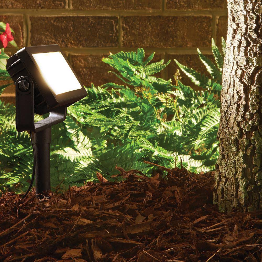 Hampton Bay Low Voltage Black Outdoor Integrated LED Landscape Flood ...