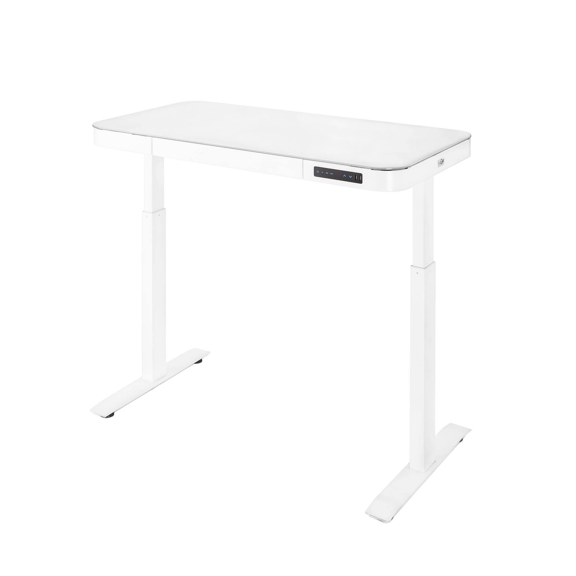 Seville Classics AirLift Tempered Glass Electric Standing Desk with ...