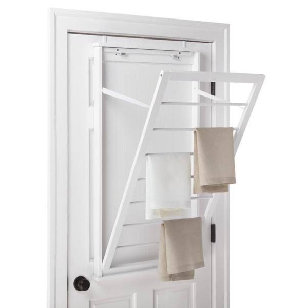 Honey Can Do Vertical WallMount Drying Rack White WXF02