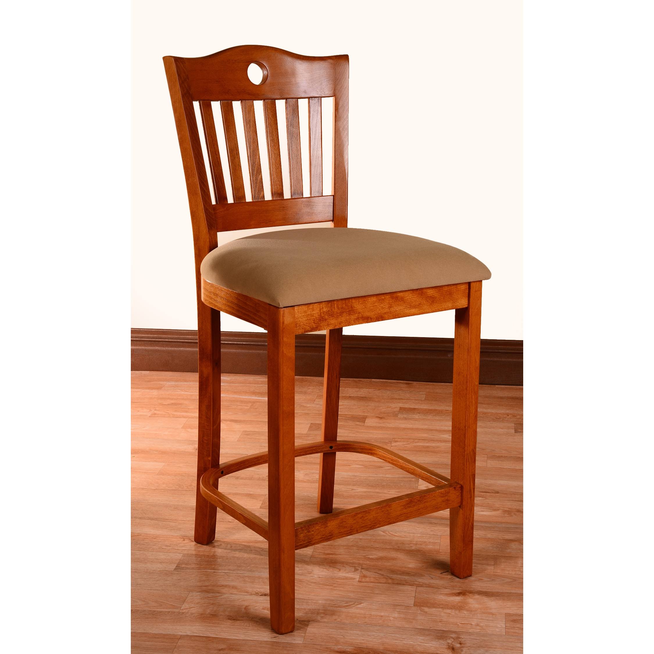 Jacob Counter Stool in Cherry with Upholstered Seat WXF02
