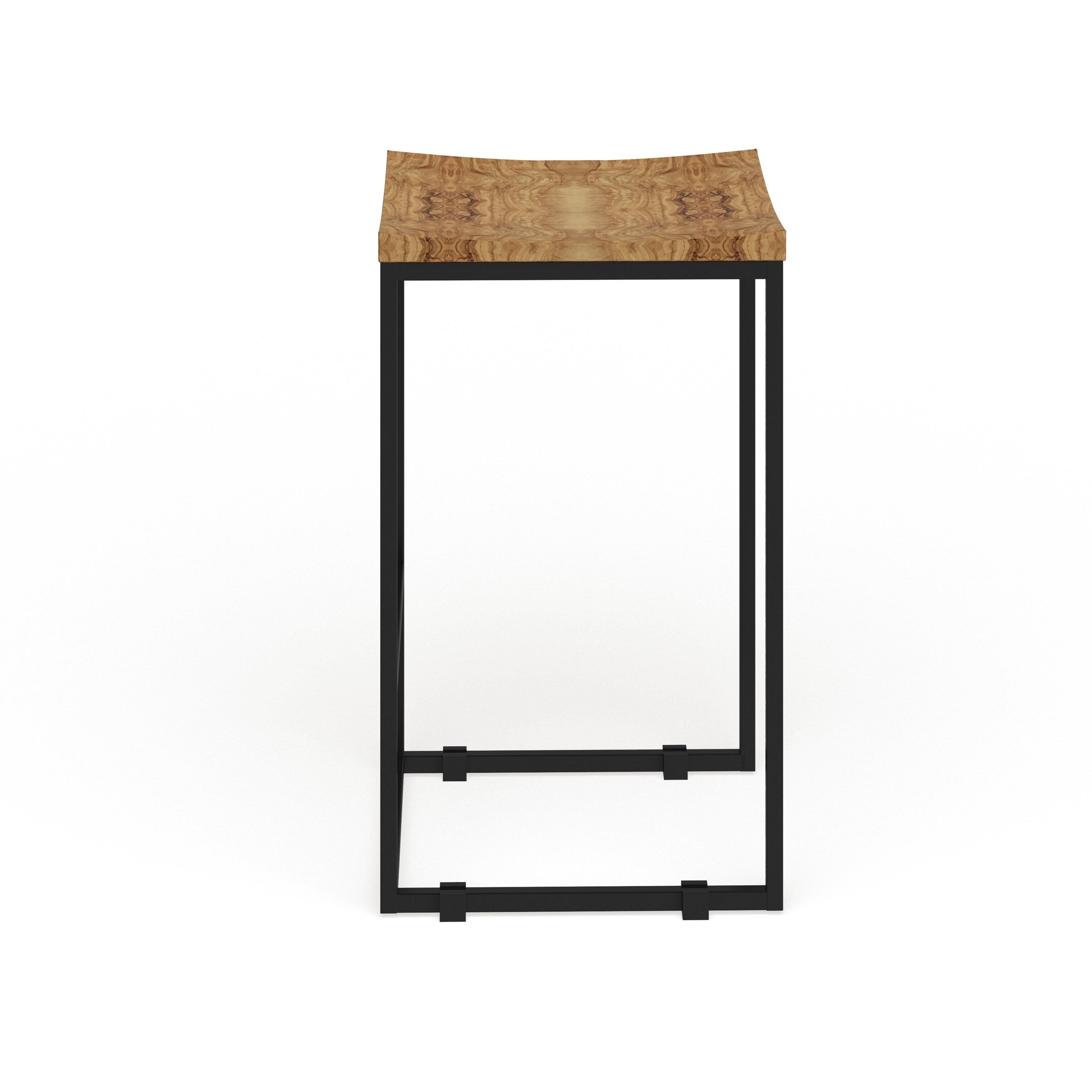 Carbon Loft Jarrell Wood and Iron Backless Bar Stool Counter Height