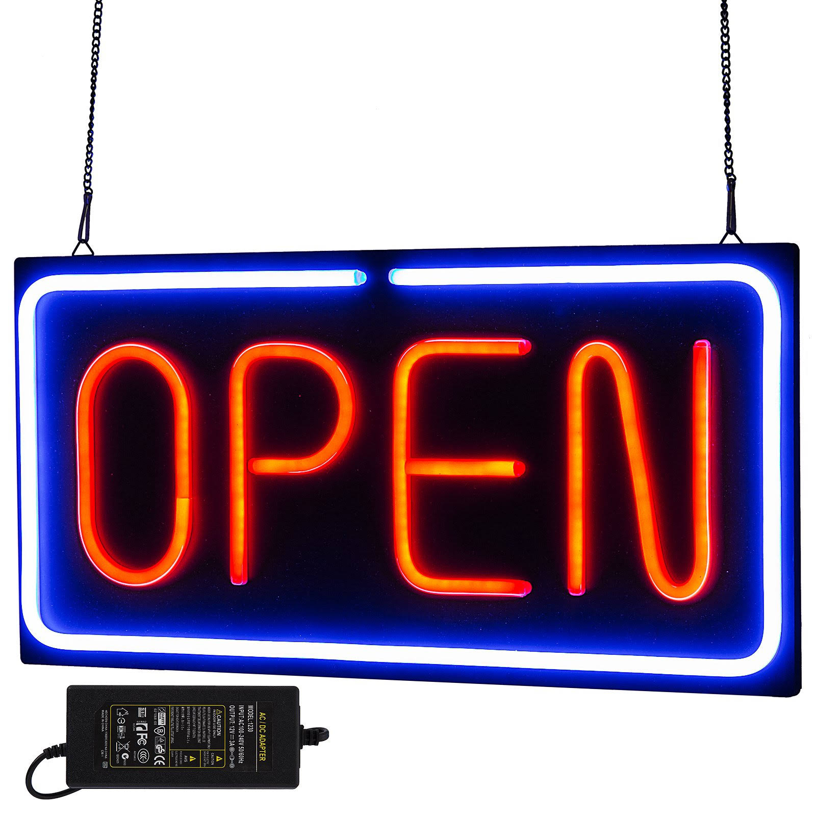 Vevor Neon Open Sign 24x12 Inch Led Light 30w Horizontal 30w Game Rooms 