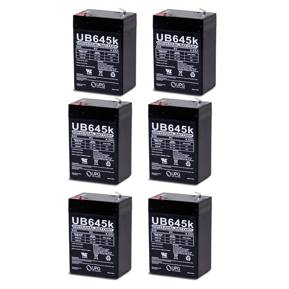 UPG 6 Volt 6V 4.5Ah Rechargeable Deer Game Feeder Battery Pack of 6