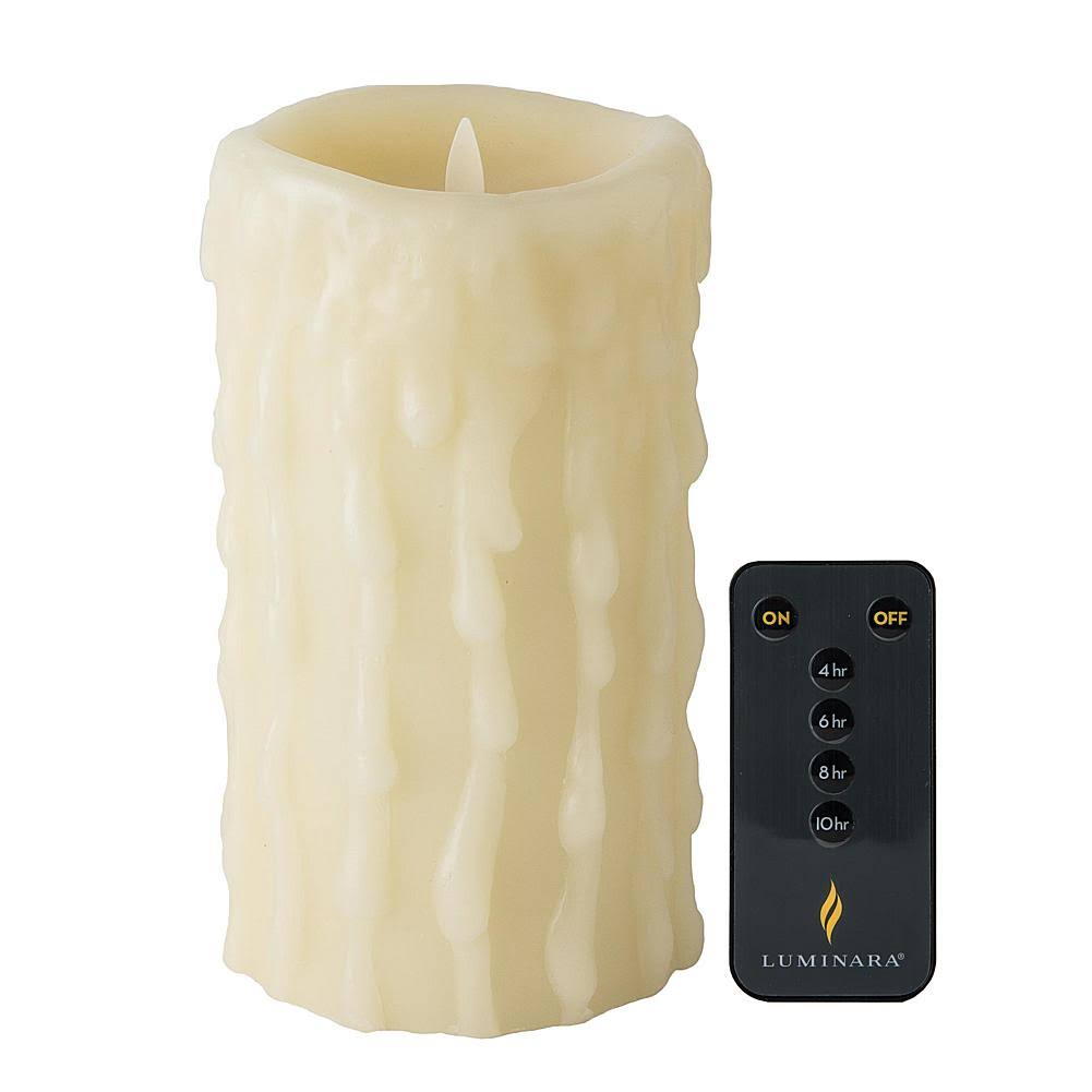 Luminara 7x22 Heavy Wax Drip Flameless Candle With New Remote - WXF-02