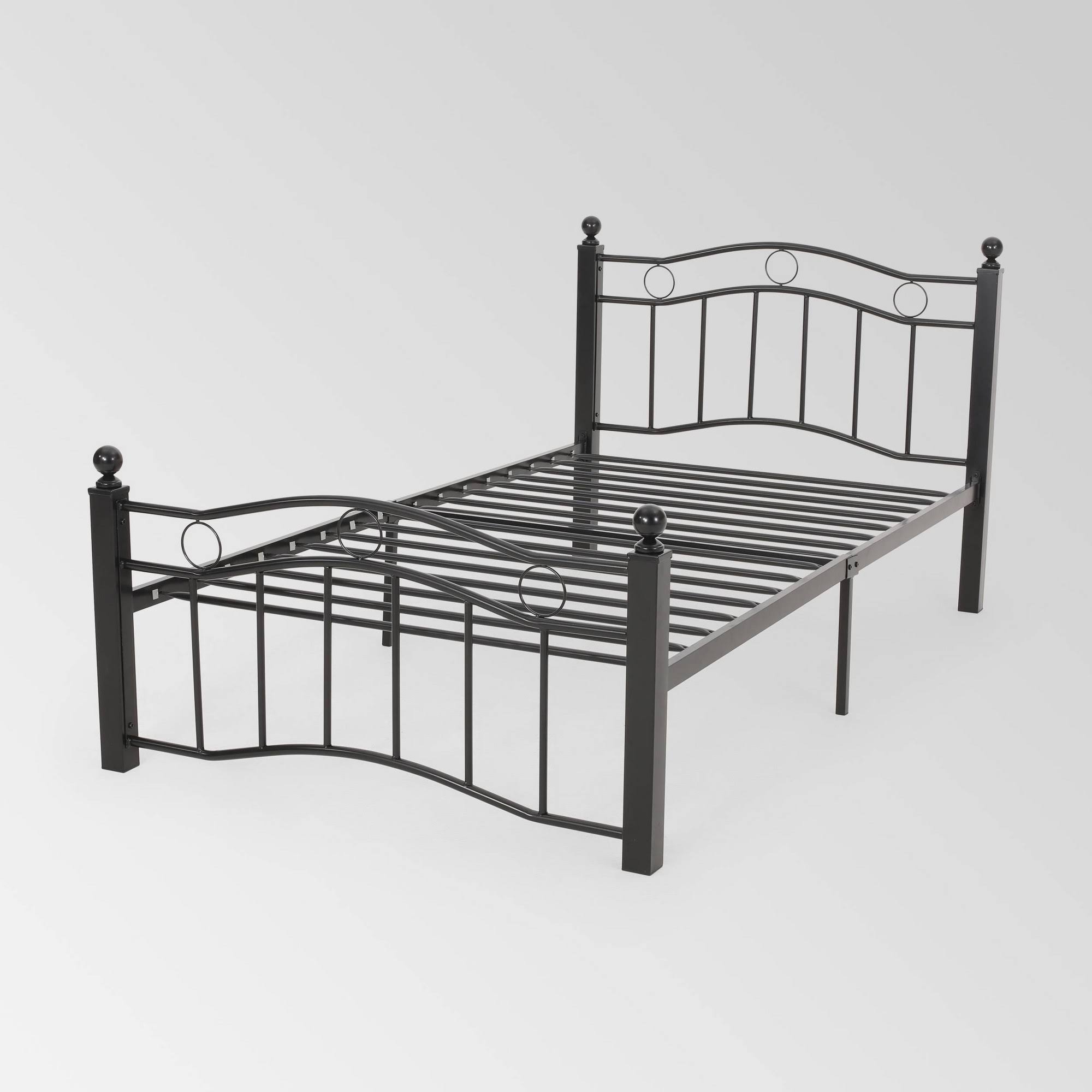 Twin Bouvardia Contemporary Iron Bed Black Christopher Knight Home WXF02