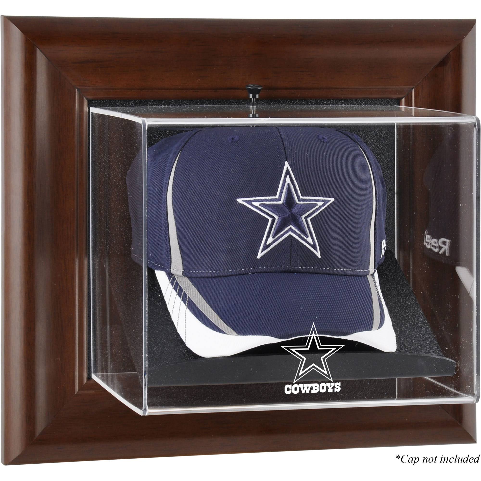 Dallas Cowboys Brown Framed Wall-Mountable Baseball Cap Display Case ...