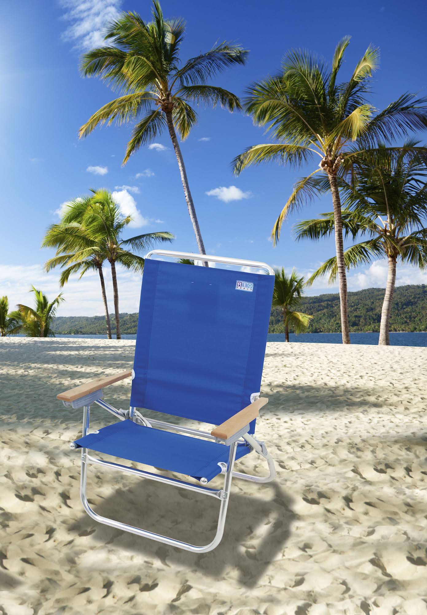 Rio Beach 4 Position Easy in Easy Out Beach Chair Blue WXF02