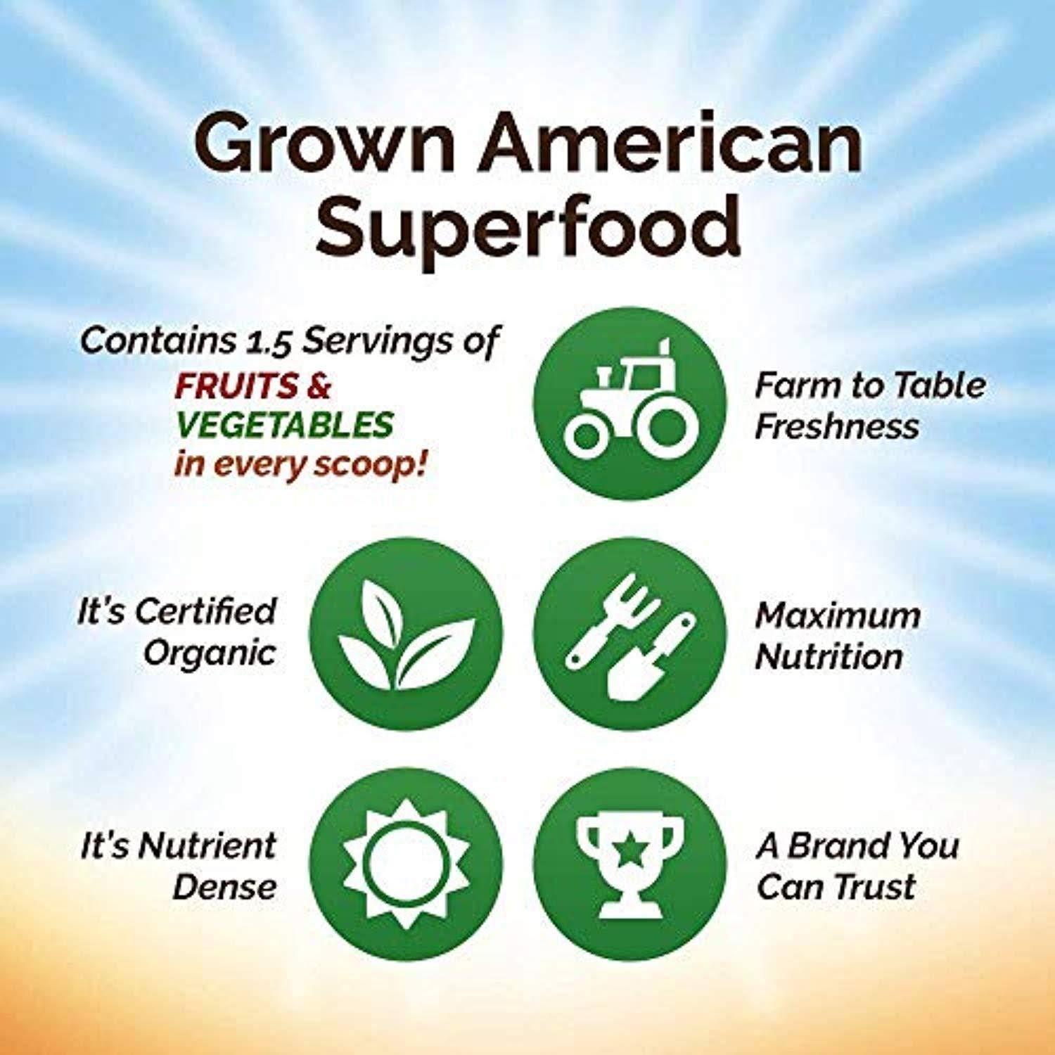 Grown American Superfood 31 Organic Whole Fruits and Vegetables