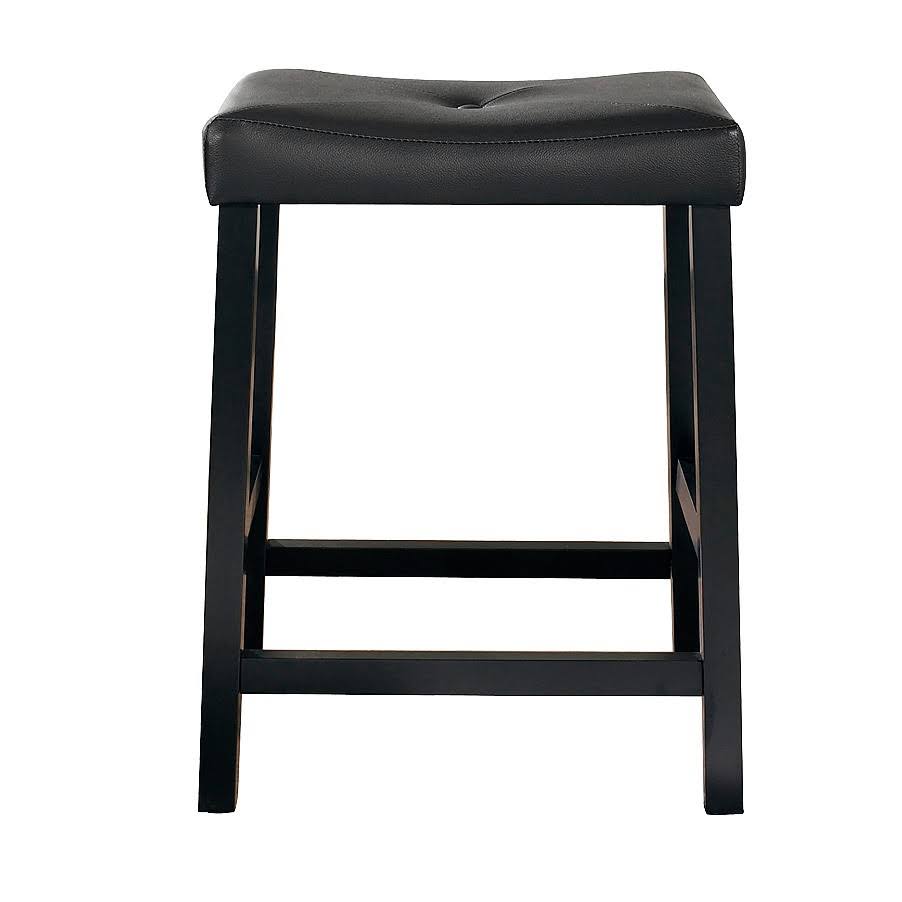 Crosley Furniture 24 inch Upholstered Saddle Seat Bar Stools, Black