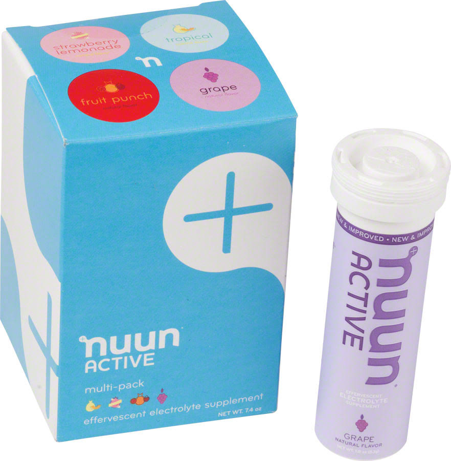 Nuun Active Hydration Tablets, Variety Pack - 4 Tubes, 7.4 Oz Box - WXF-02