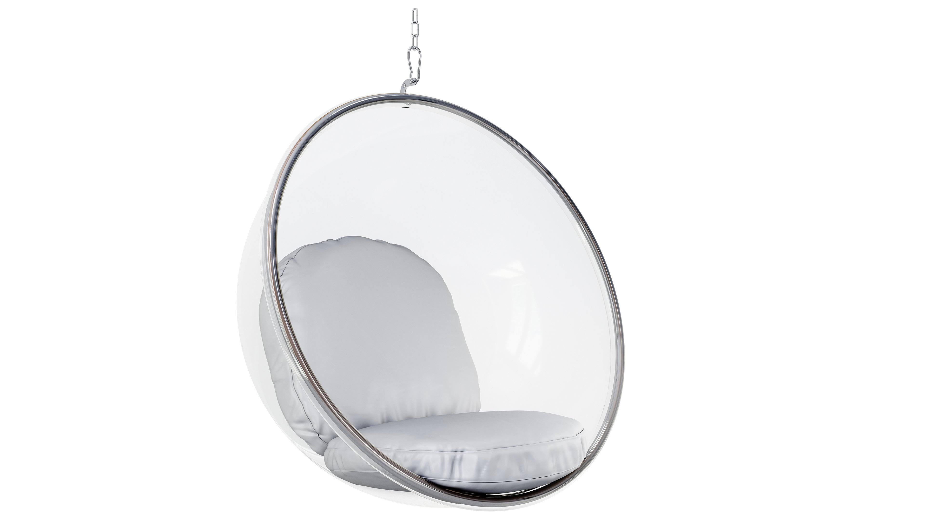 Hanging Acrylic Bubble Swing Chair Silver Cushion WXF02