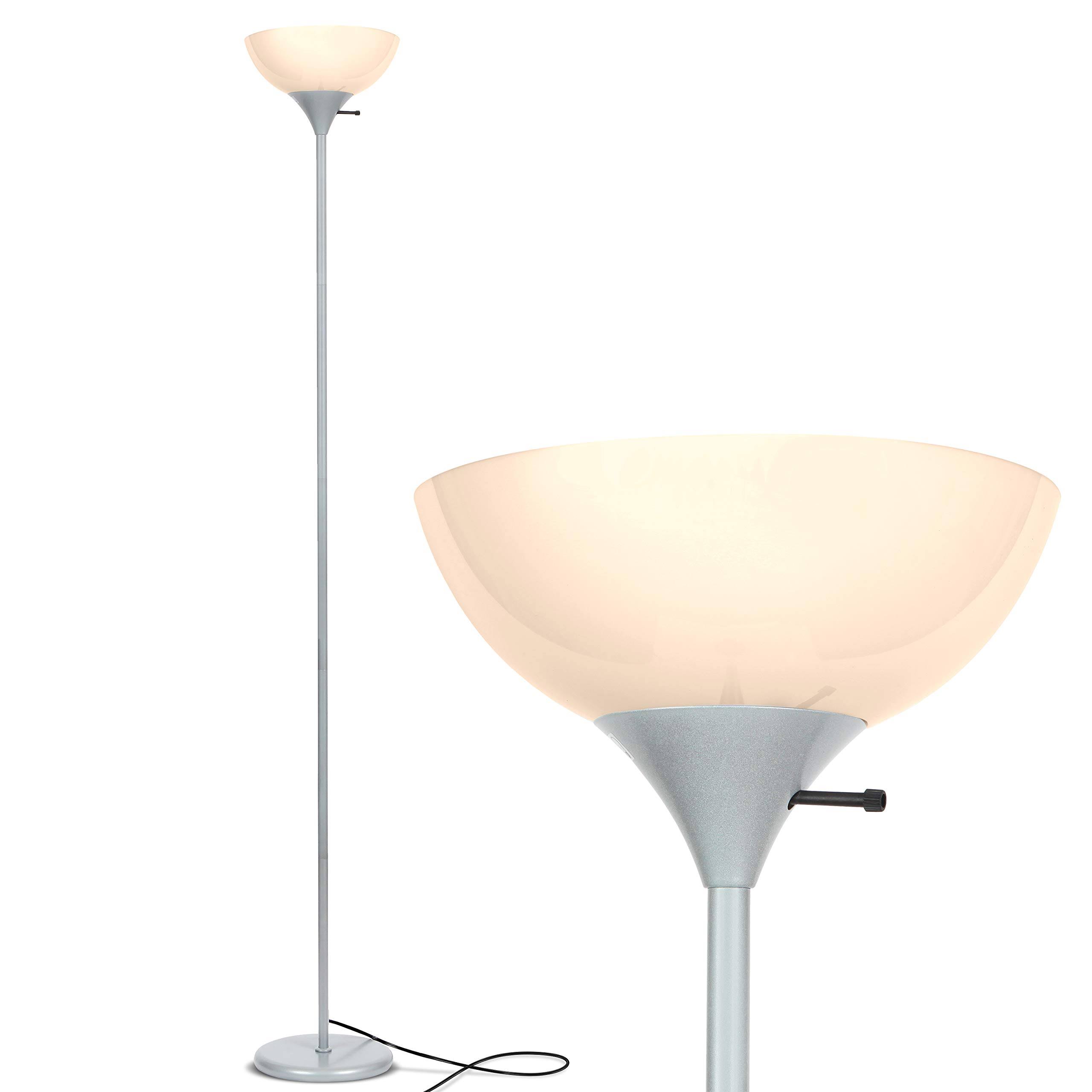 Brightech Sky Dome Dimmable LED Torchiere 72 inch Floor Lamp, Platinum