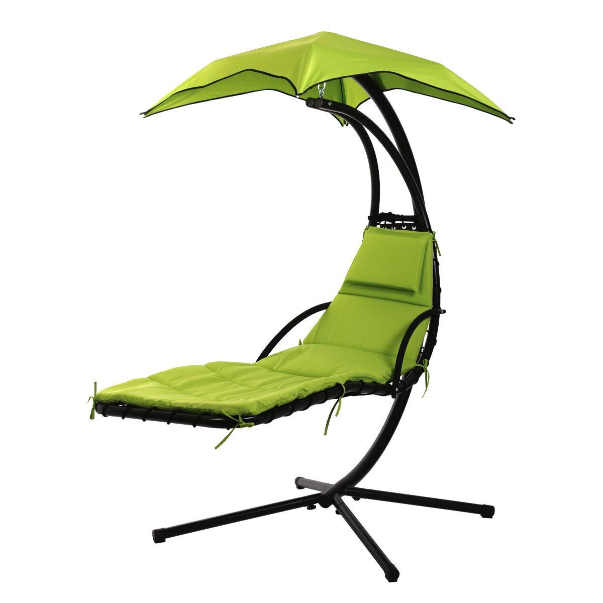 FDW Hanging Chaise Lounger Chair Arc Stand Air Porch Swing Hammock