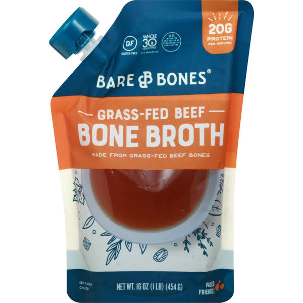 Bare Bones Bone Broth, Grass-Fed Beef - 16 oz - WXF-02