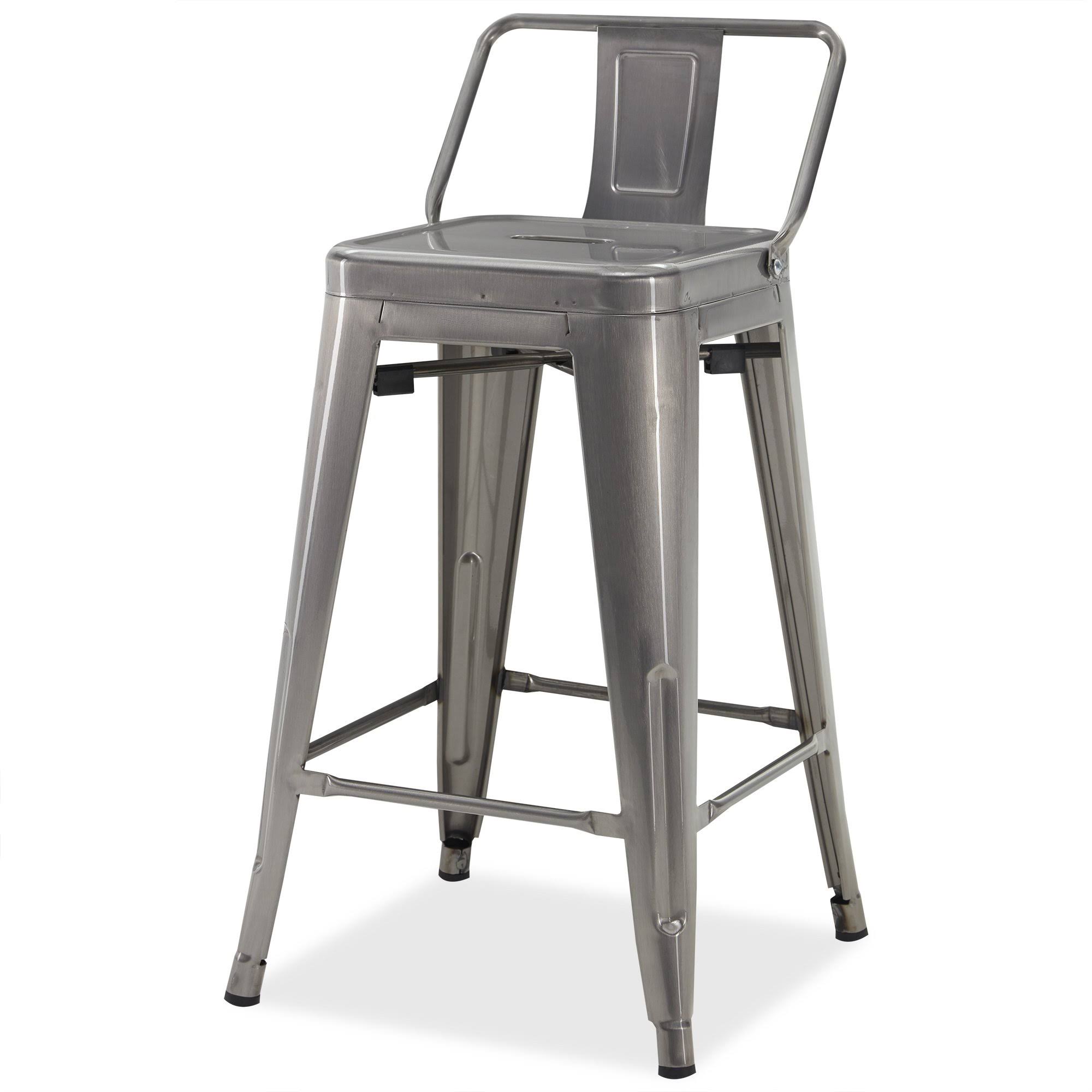 BELLEZE Furniture Asher Bar Stool Low Back Indoor and Outdoor Chair