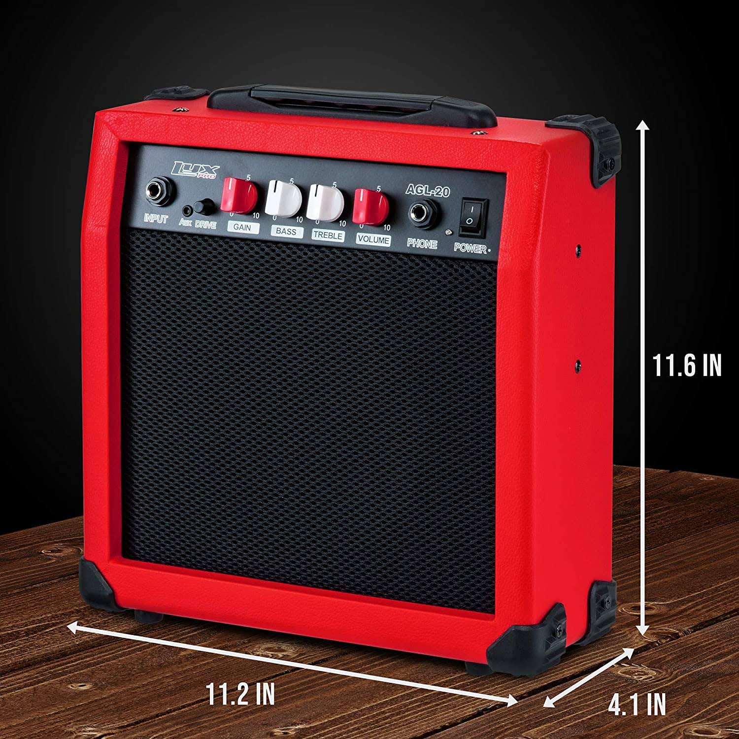 LyxPro Electric Guitar Amp 20 Watt Amplifier Built in Speaker Headphone Jack and AUX Input