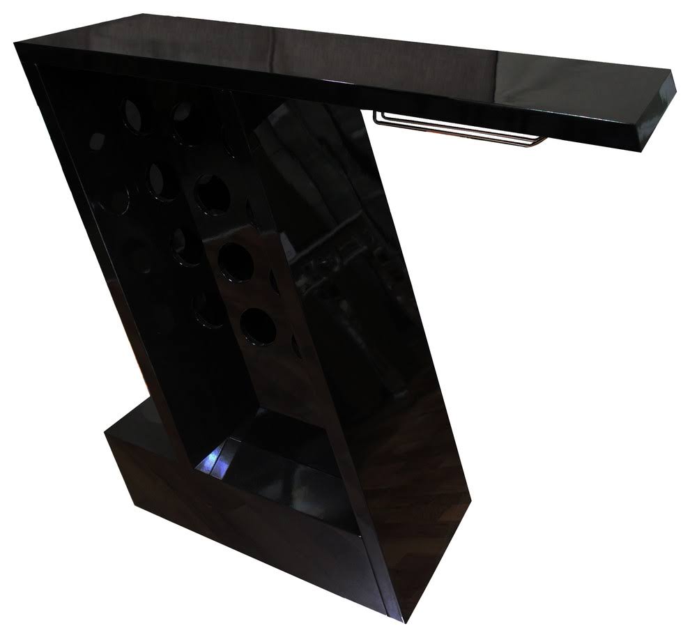 Best Master Furniture Lacquer Contemporary Bar Table with Wine Rack