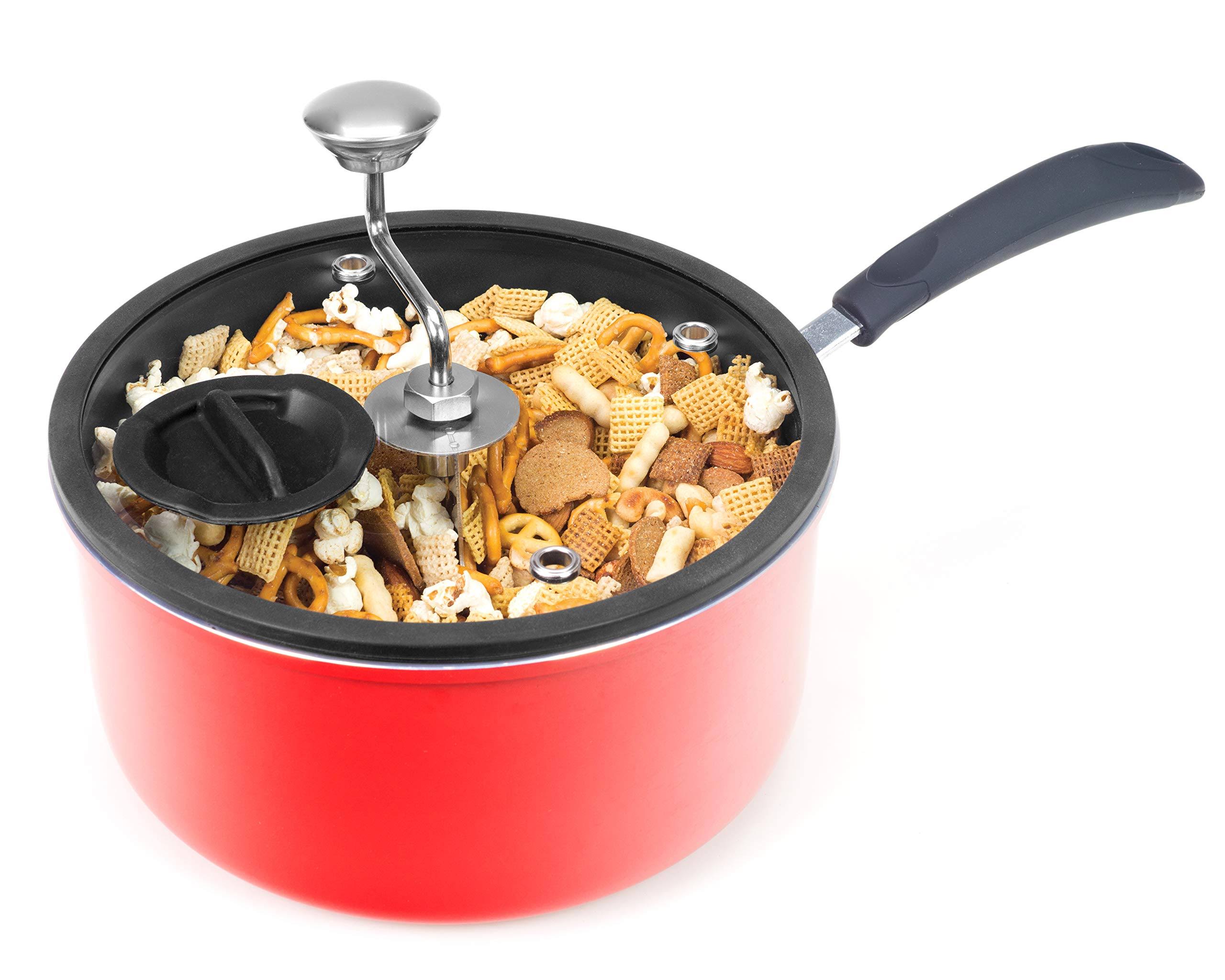 Zippy Pop Red Stovetop Popcorn Popper, 51/2Quart, New 2020 Model