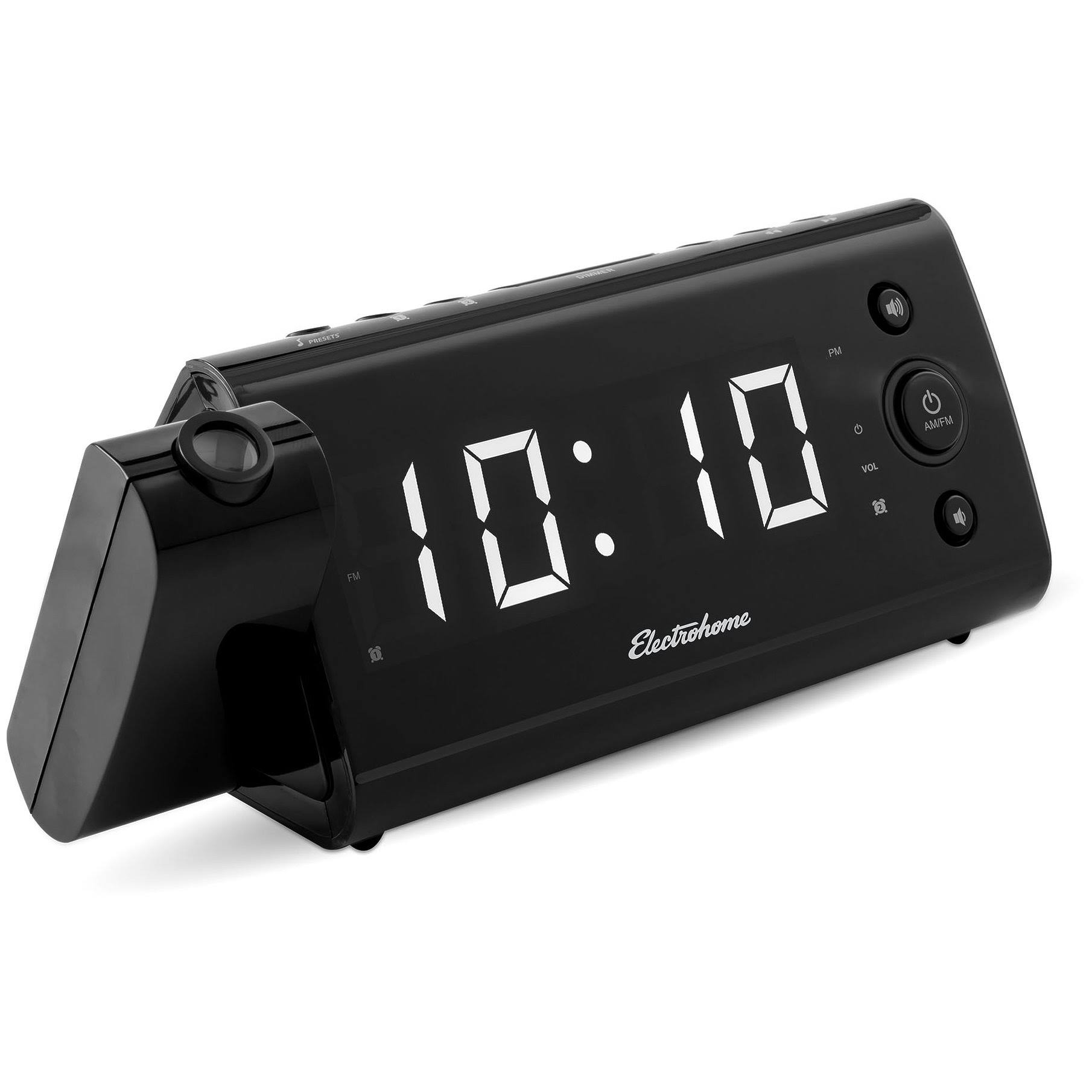 Electrohome USB Charging Alarm Clock Radio for Smartphones with Time
