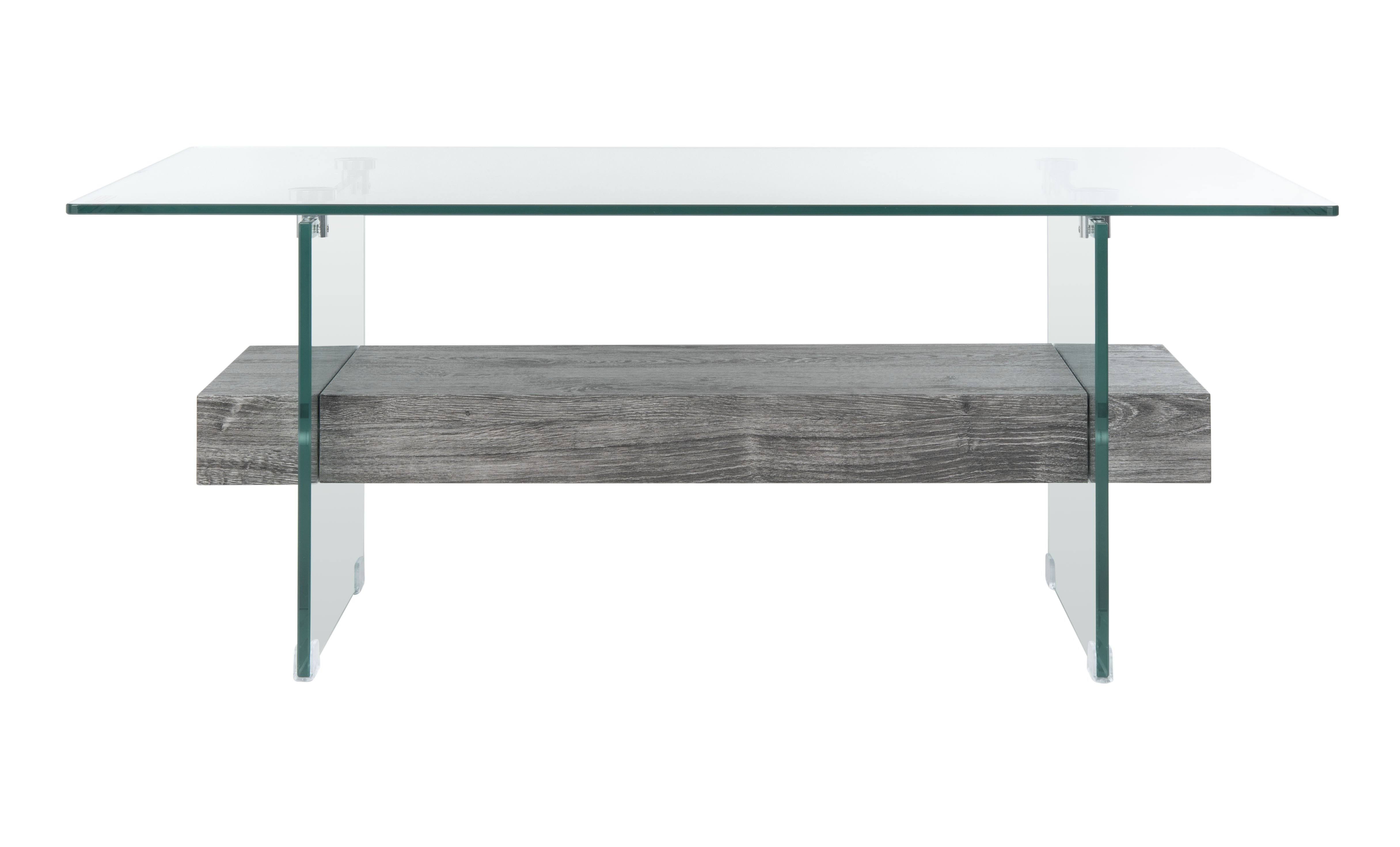 Safavieh Kayley Glass Coffee Table, Glass Black Oak WXF02