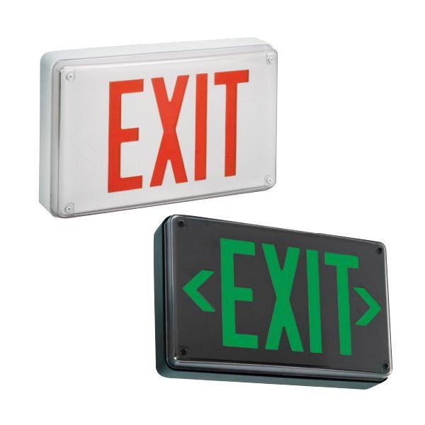 NIB Lithonia LV S 2 R 120/277 El N um Black LED Emergency Exit Sign ...