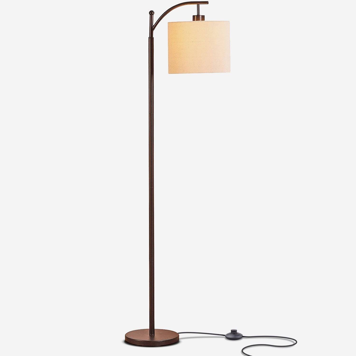 Brightech Montage LED Floor Lamp Classic Arc Floor Lamp with Hanging Lamp Shade WXF02