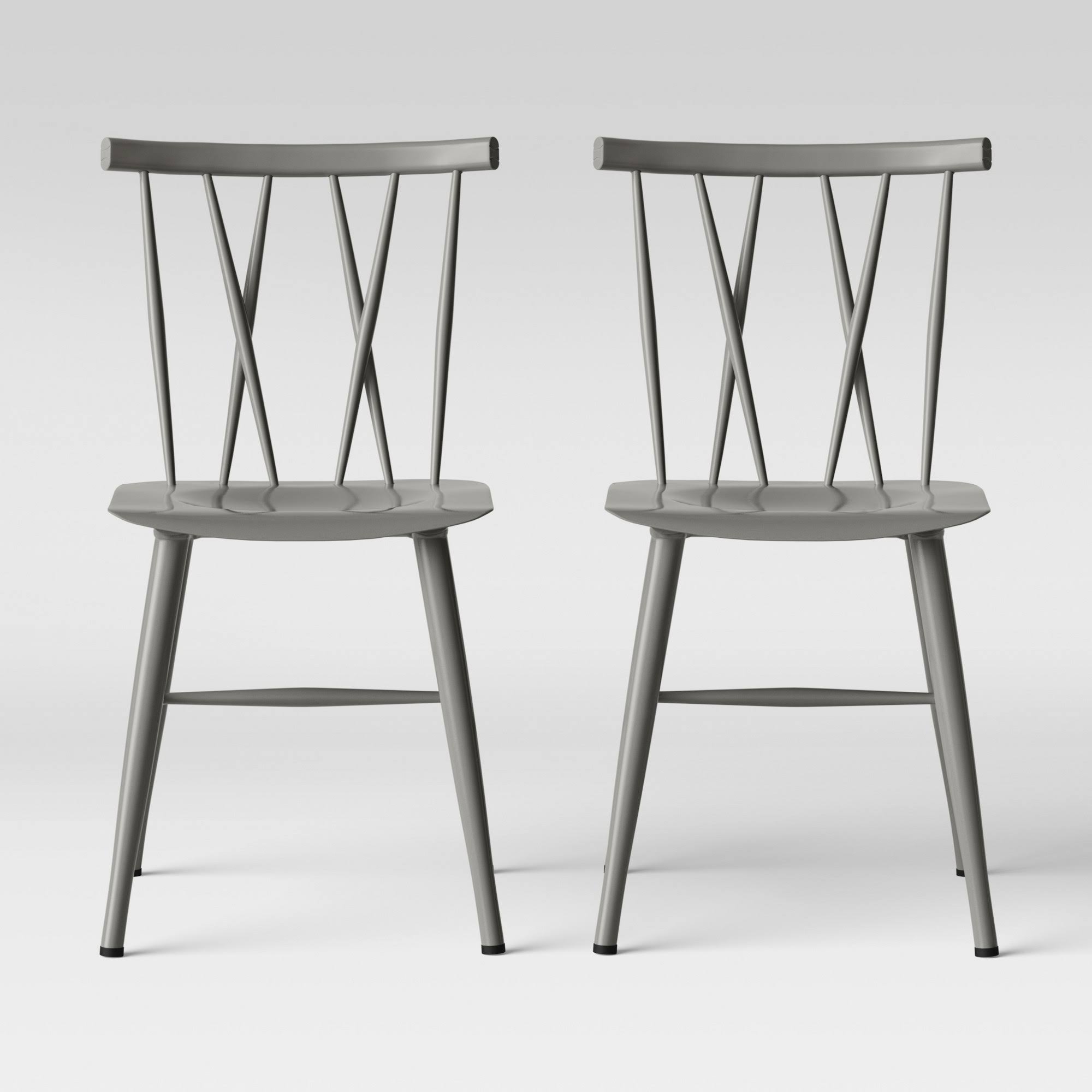 Becket metal x back dining chair