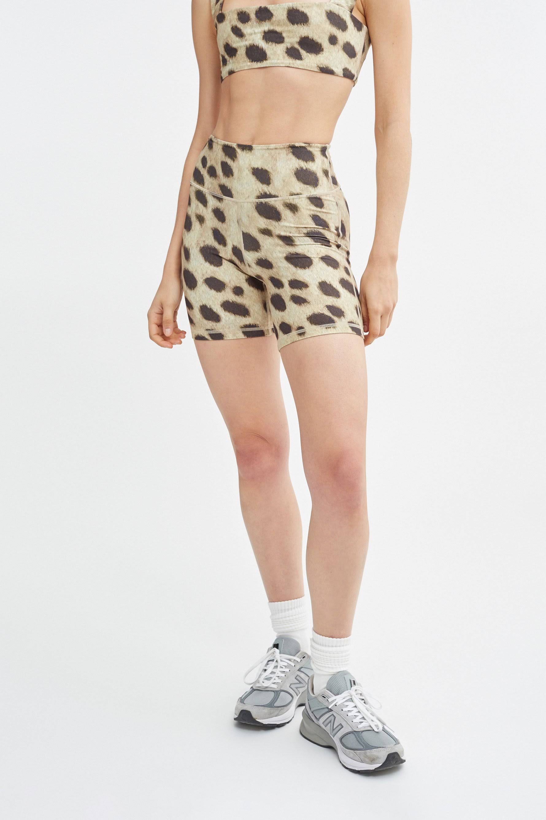 topshop leopard biker shorts