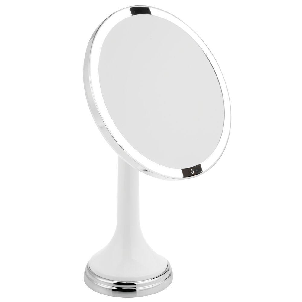 mDesign Sensor LED Lighted Makeup Vanity Mirror, 8" Round, 3X Chrome WXF02