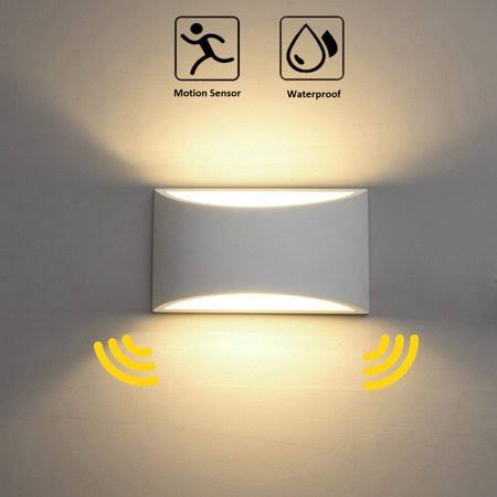 Motion Sensor LED Wall Lighting Sconce, 7W Warm Light Outdoor ...