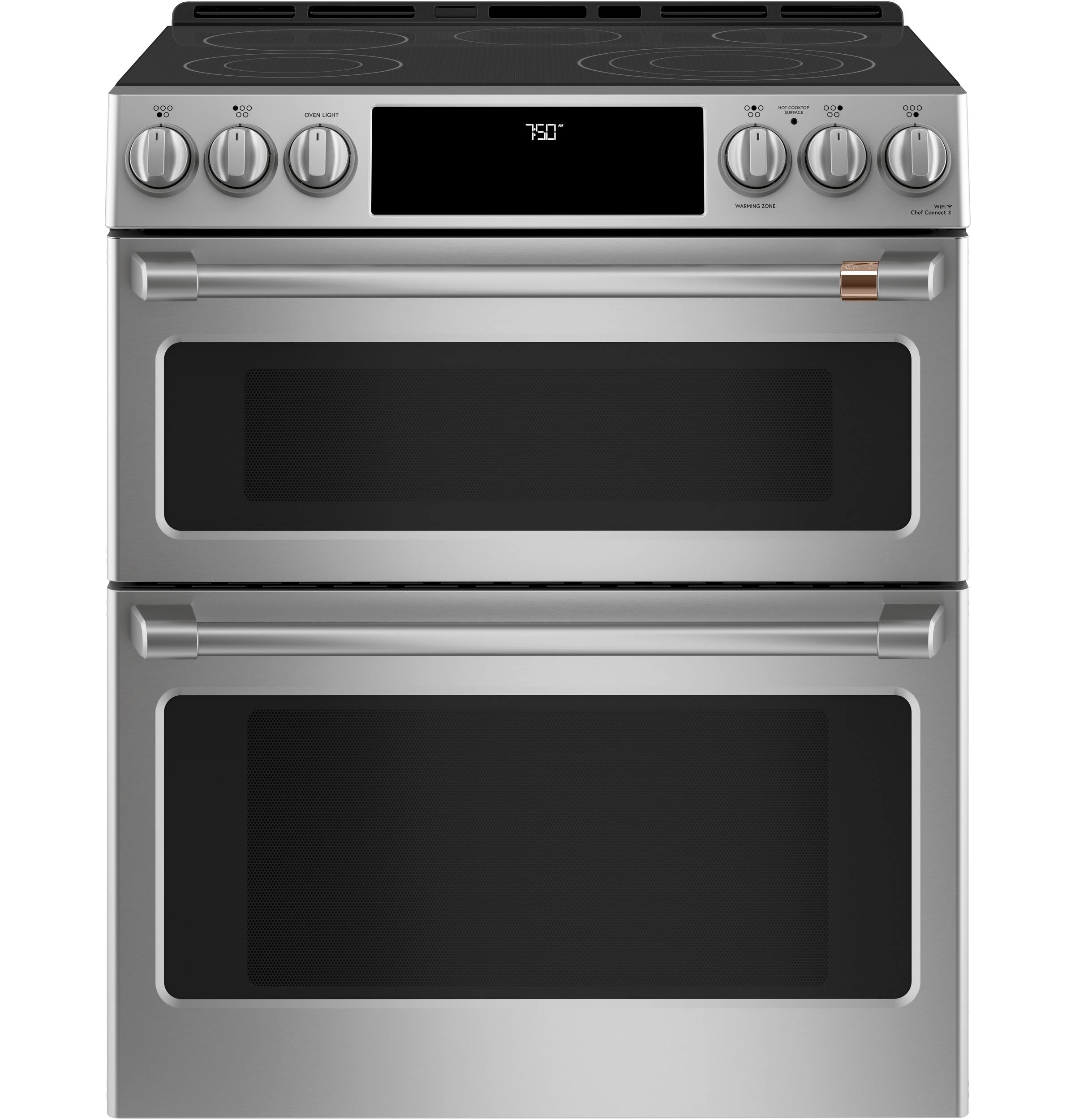 CES750P2MS1 Cafe 30" Slide in Double Oven Electric Range Stainless Steel WXF02