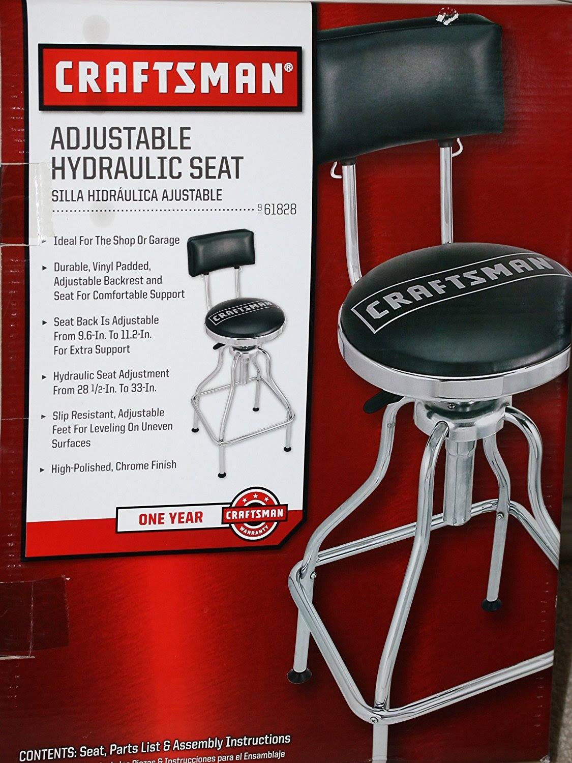 Craftsman Adjustable Hydraulic Seat Stool Black WXF02