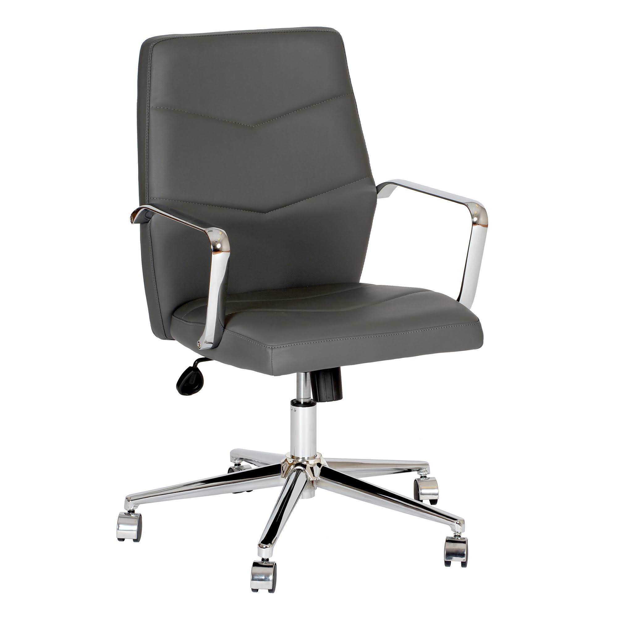 Armen Living Viken Contemporary Office Chair in Gray and Chrome - WXF-02