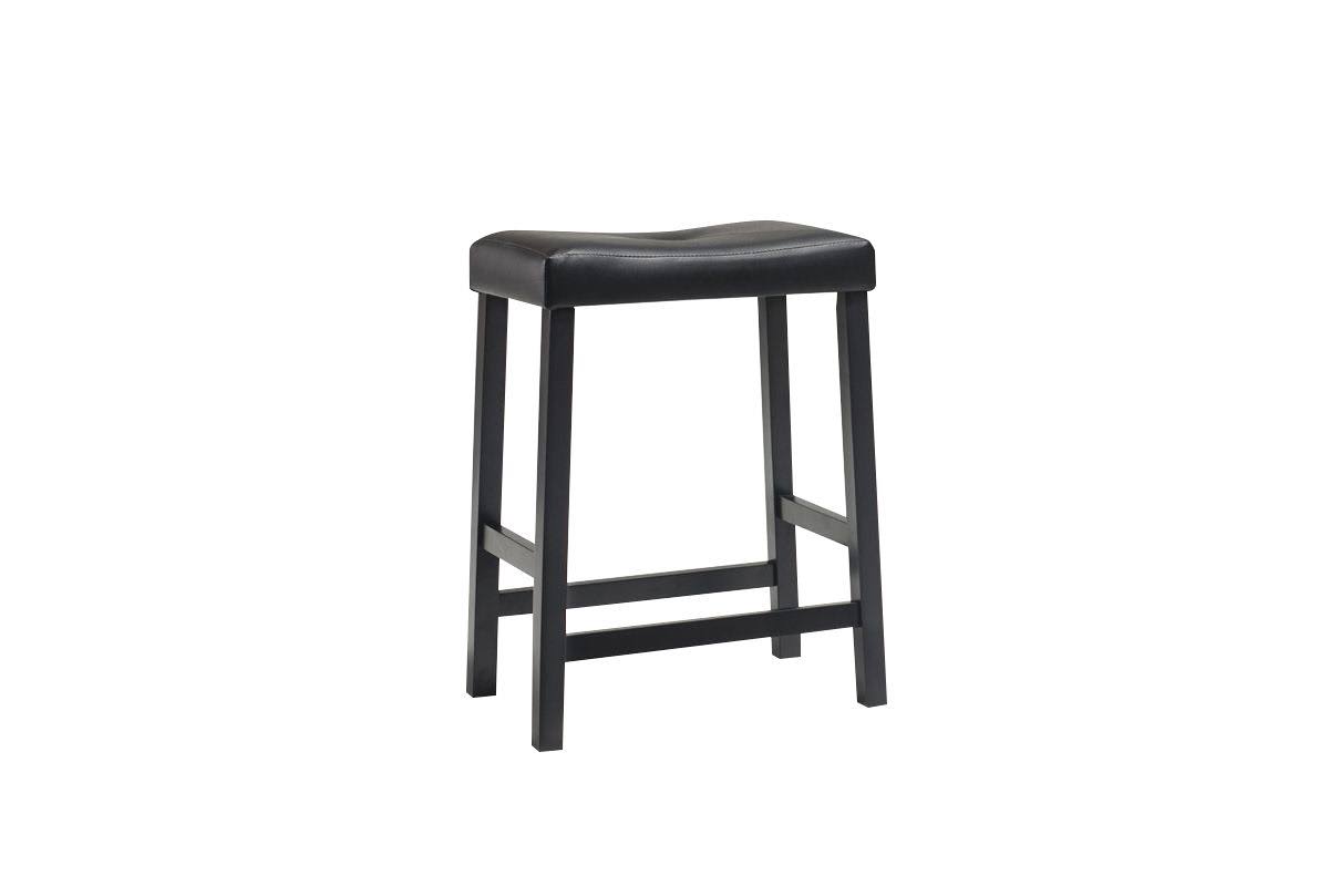 Crosley Furniture 24 inch Upholstered Saddle Seat Bar Stools, Black