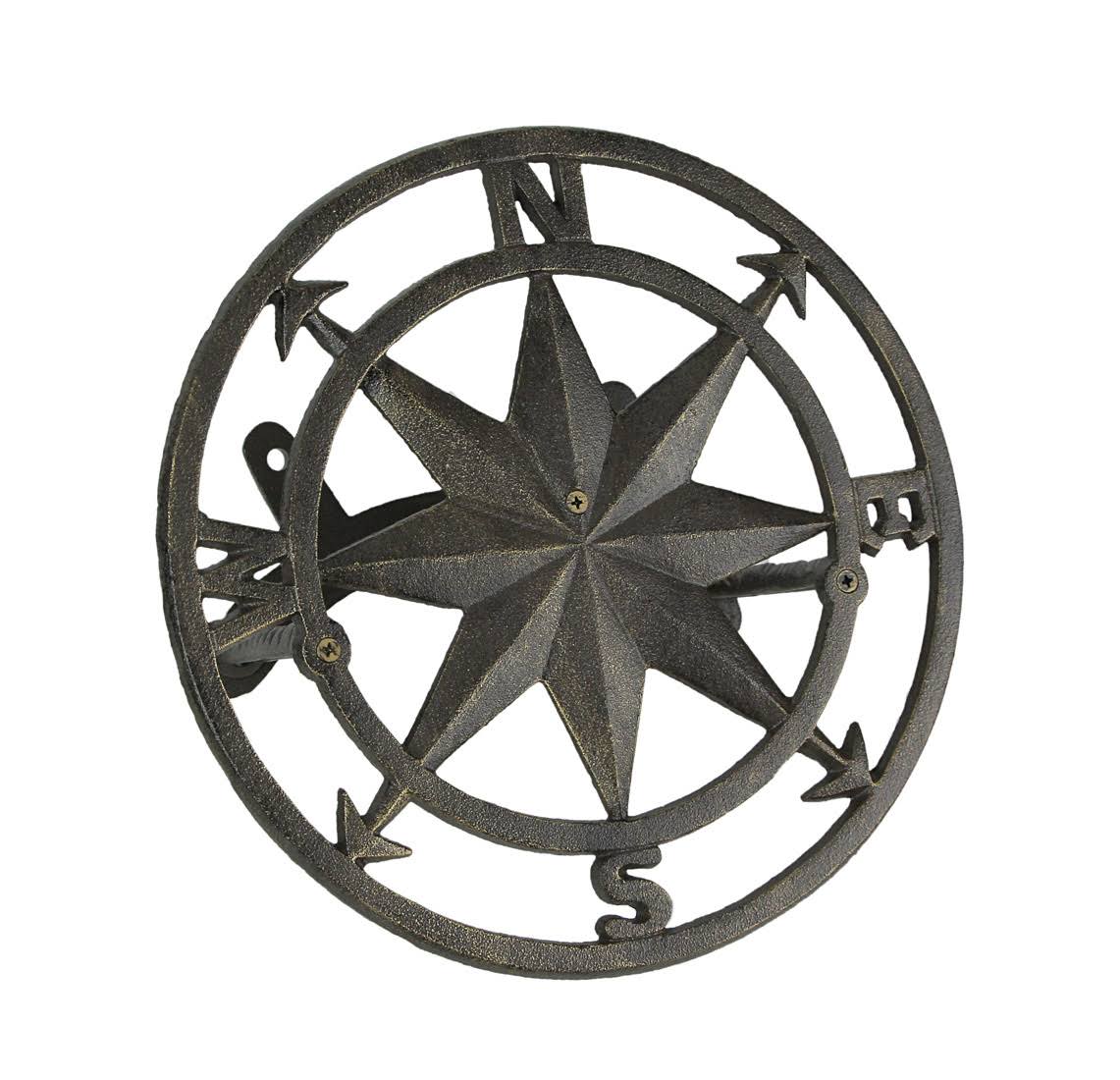 Cast Iron Compass Rose Wall Mounted Decorative Hanging Garden Hose