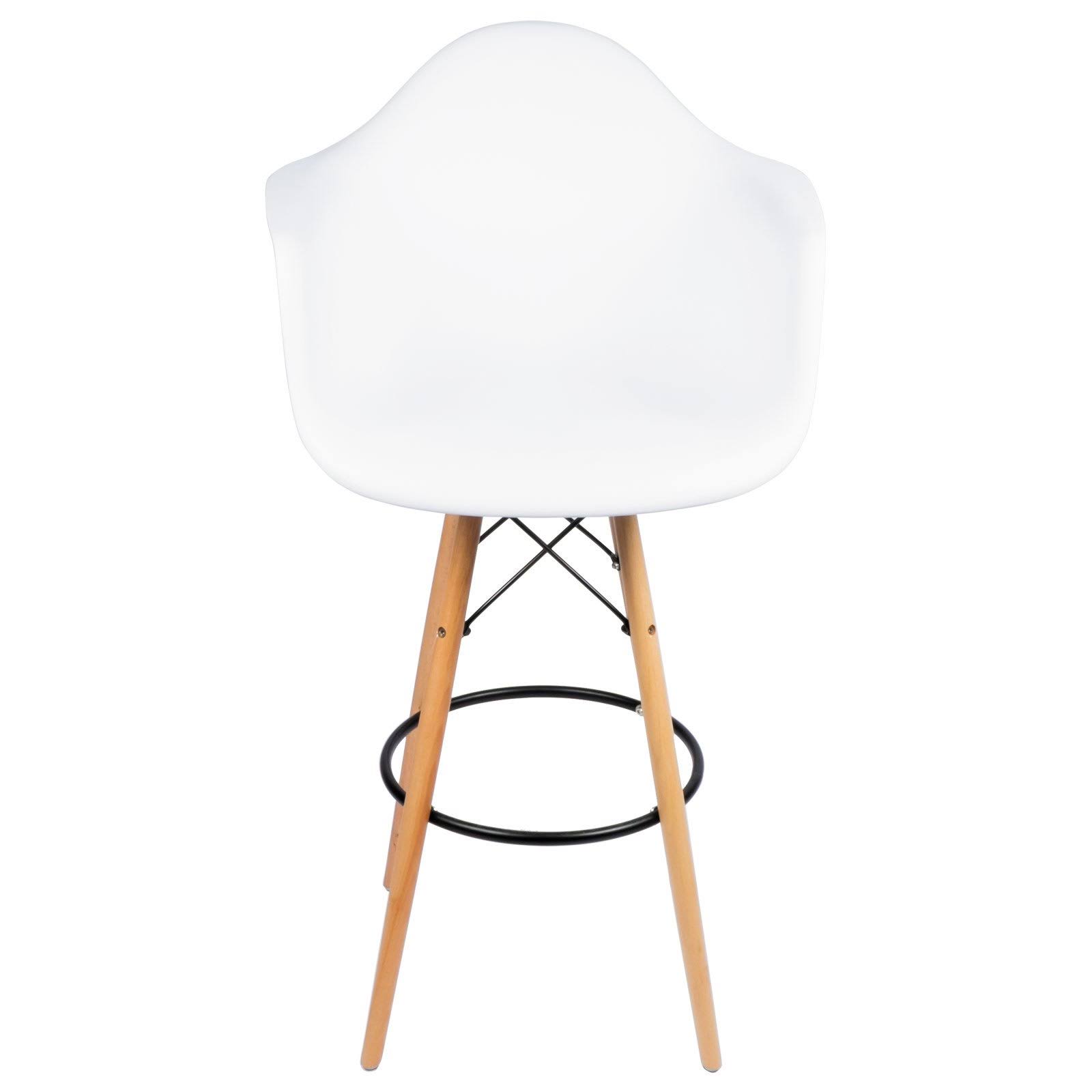 Eames Arm Chair White w/ Bar Stool Legs WXF02