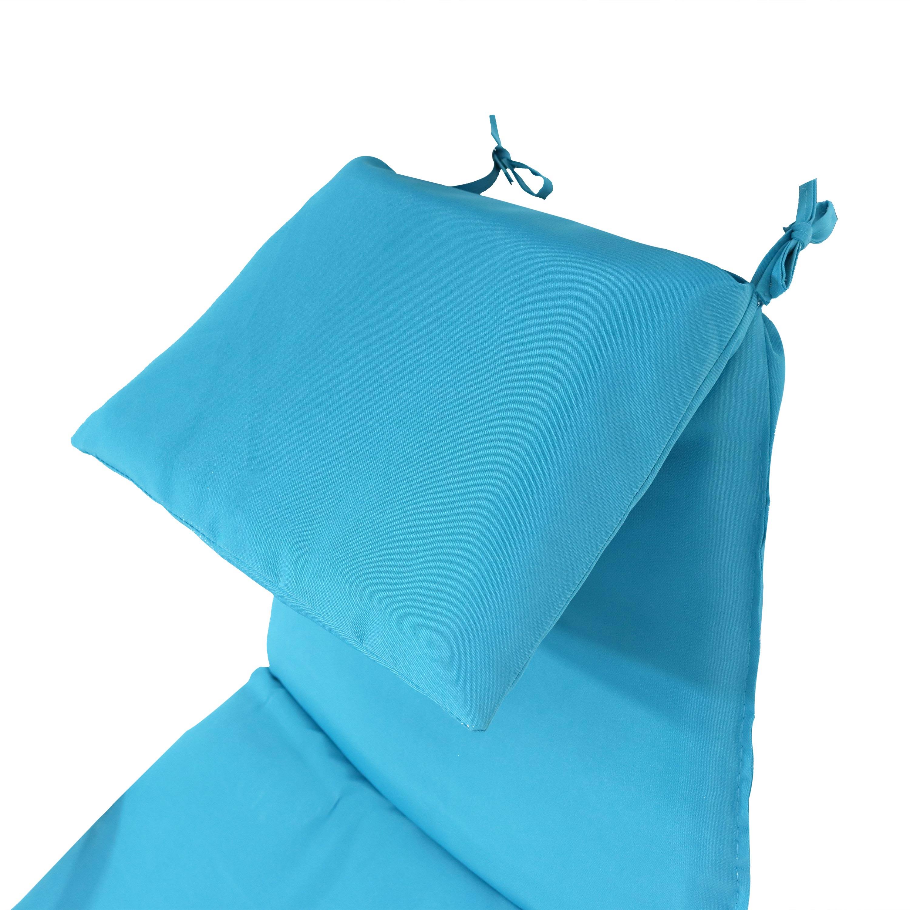 Sunnydaze Hanging Lounge Chair Replacement Cushion and Umbrella, Teal