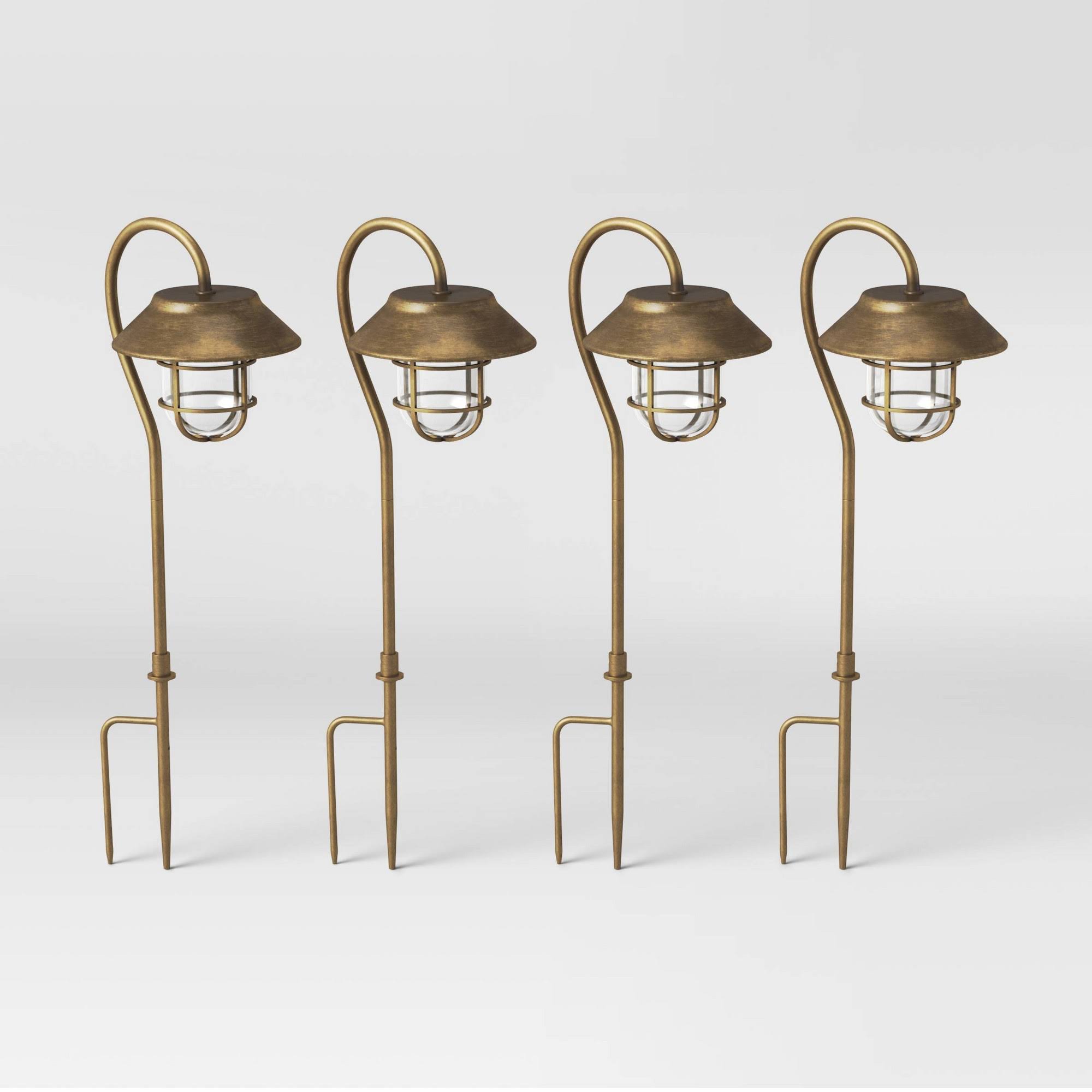 brass solar pathway lights