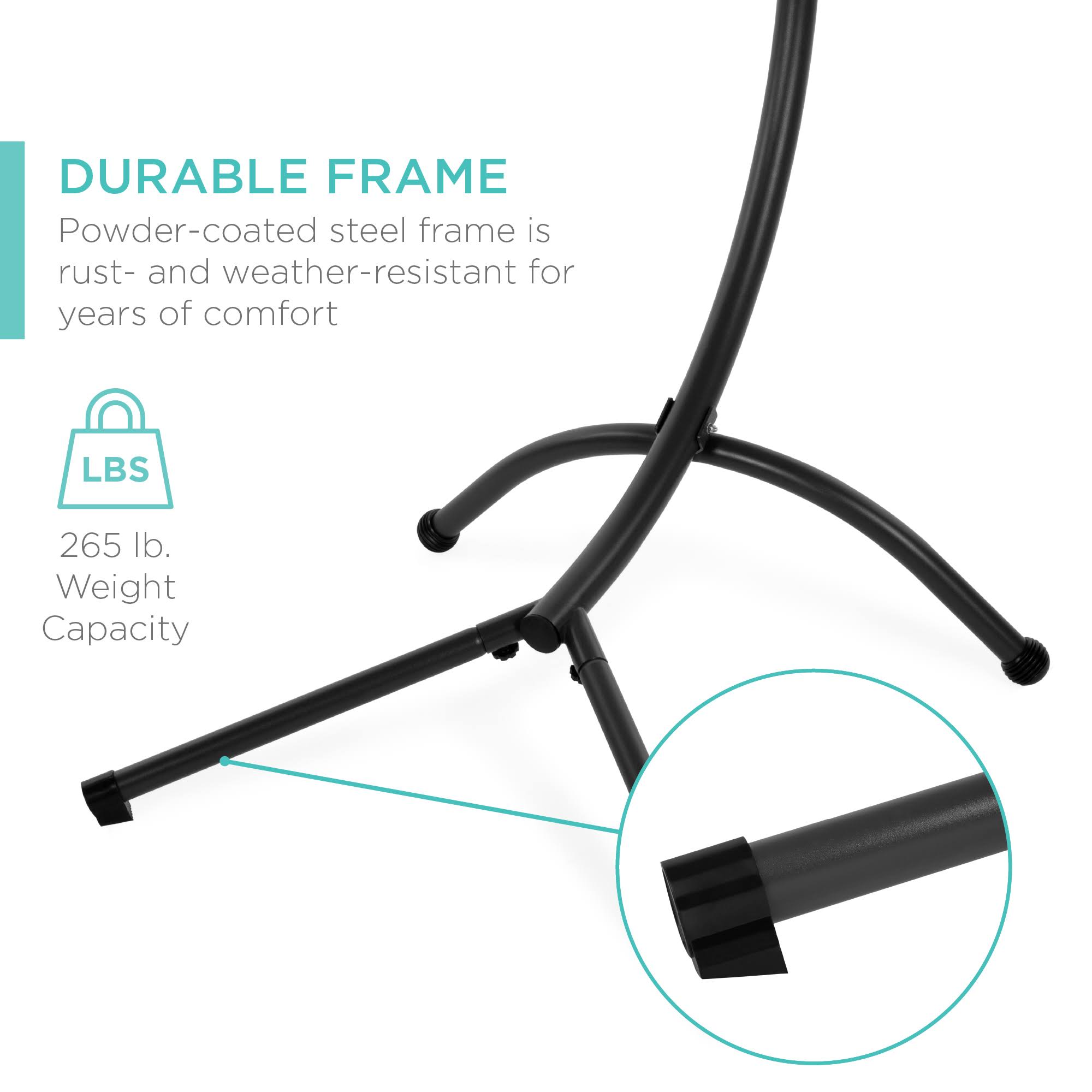 Best Choice Products Hanging Curved Chaise Lounge Chair Swing for