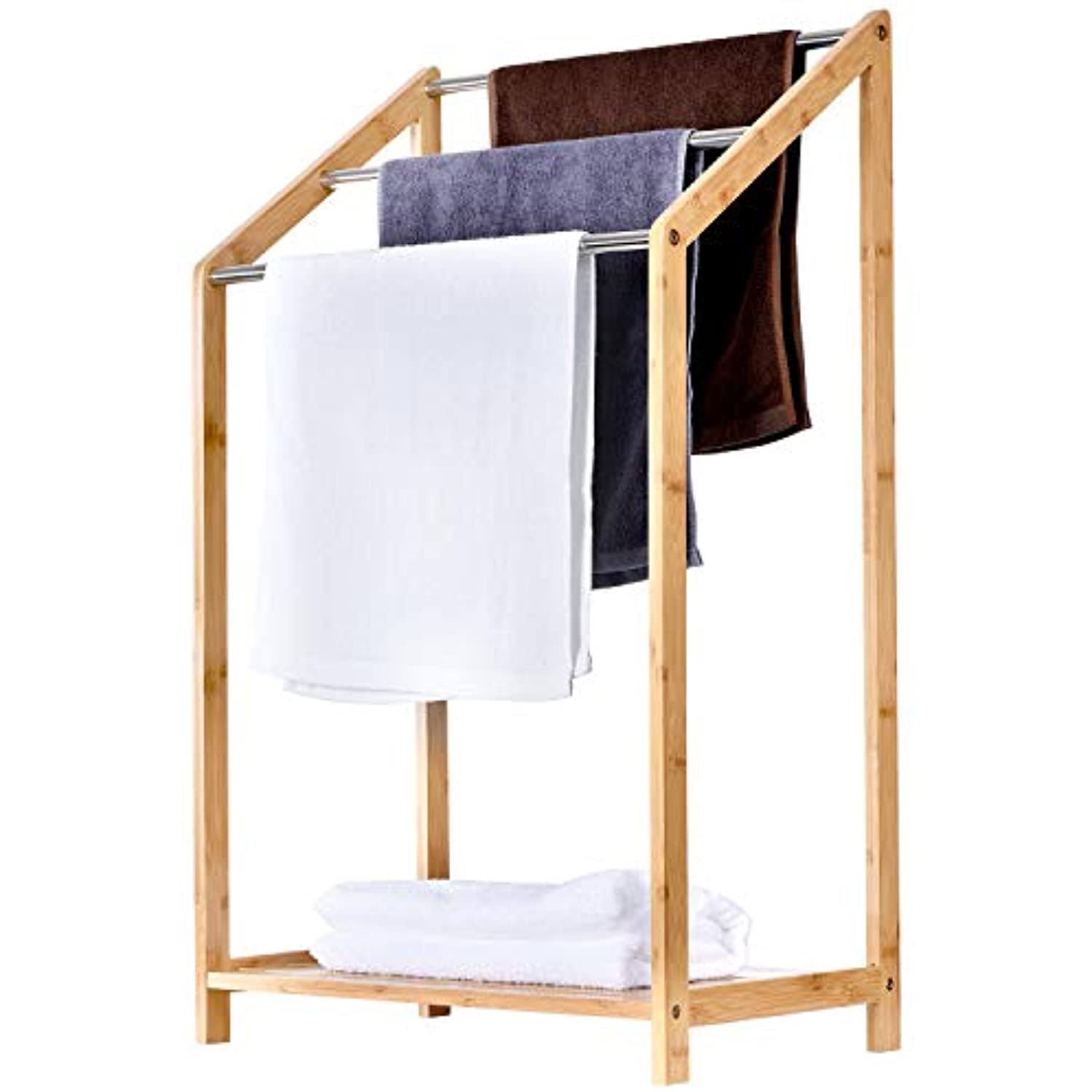 Toilettree Products Bamboo Towel Rack Holder for Bathrooms (3 Tier