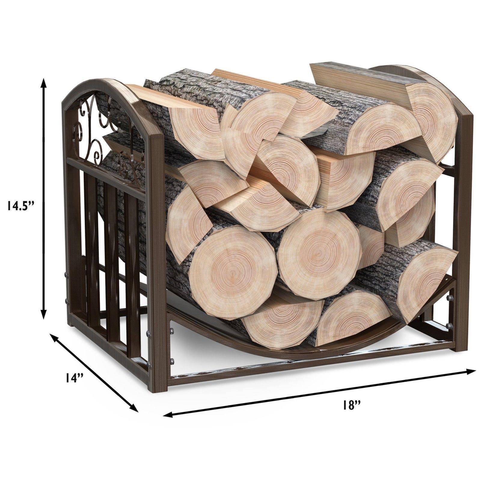 Home-Complete Firewood Rack Holder With Decorative Scroll Design Metal ...