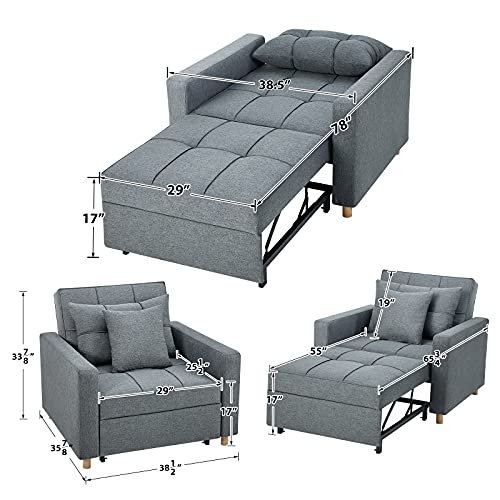 Esright Convertible Chair Bed 3in1, Sleeper Chair Bed, Multi