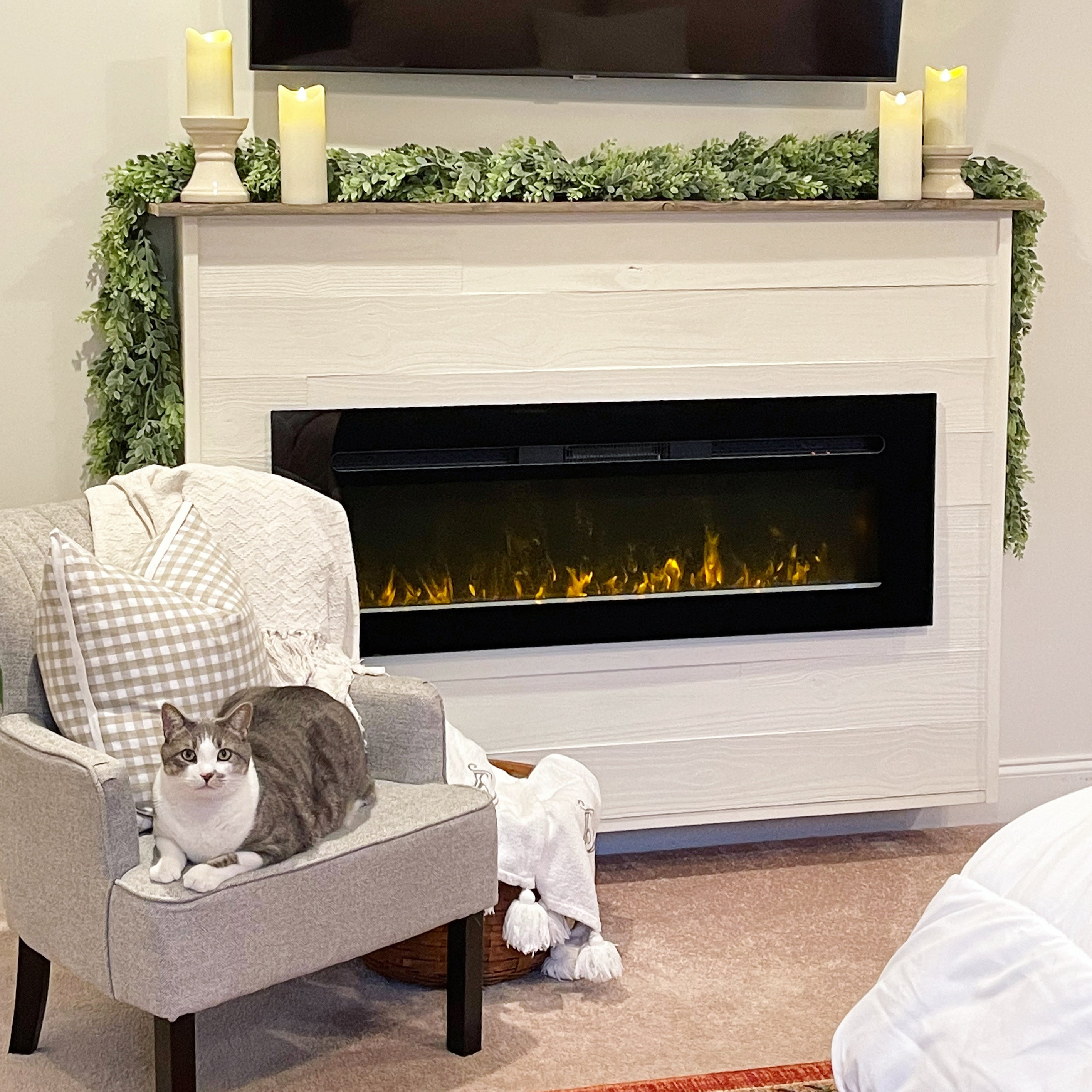 PHI VILLA 40/50 Inch 1500W Insert & Wall Mounted Electric Fireplace