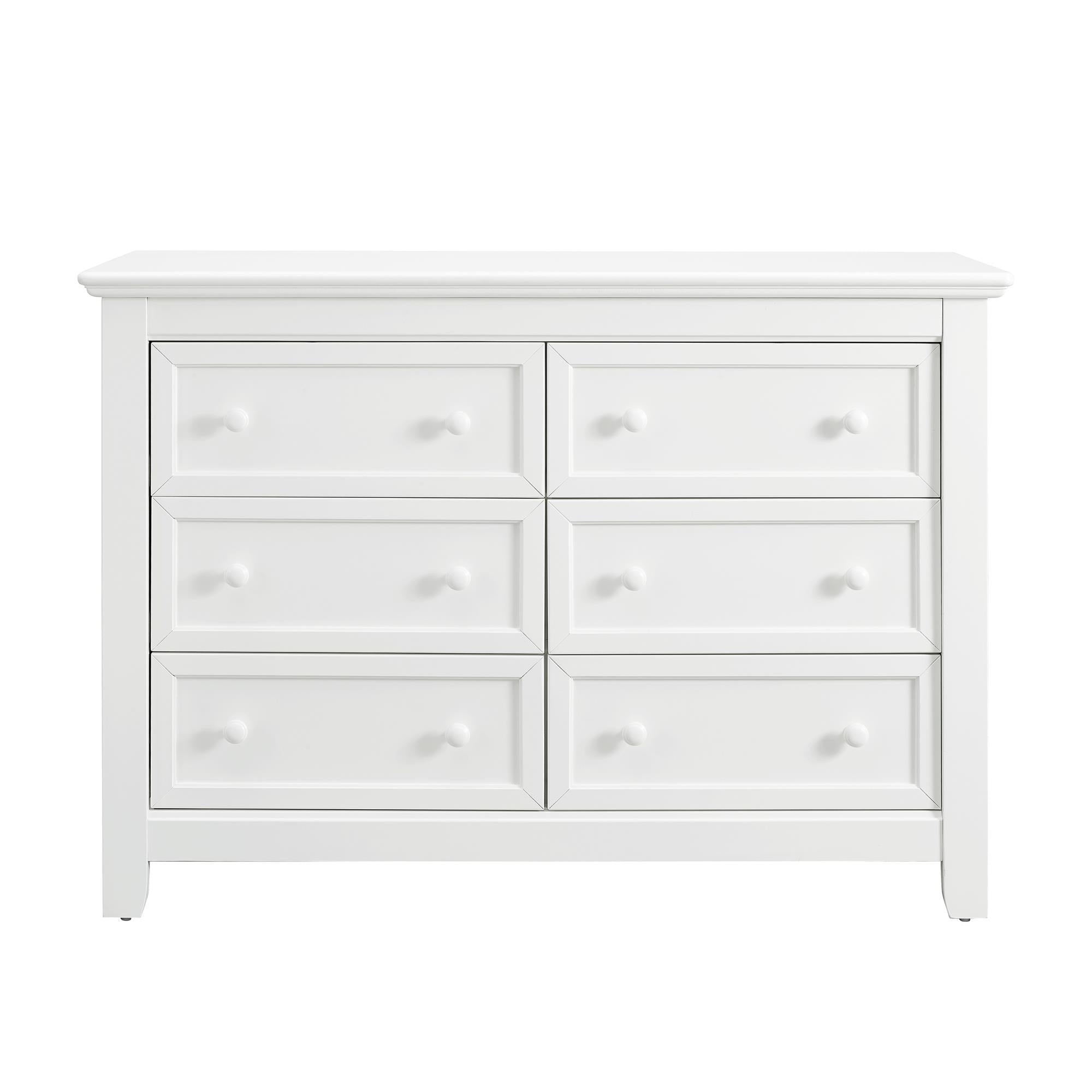 Tia Sturdy 6 Drawer Wood Dresser with Matching Wooden Knobs