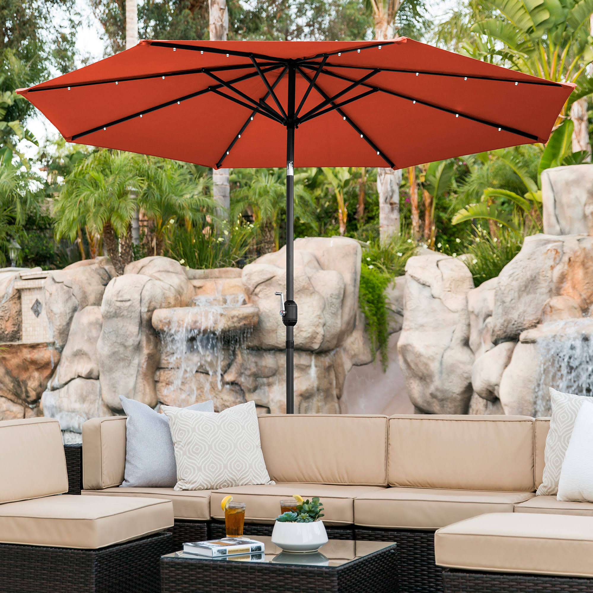 Best Choice Products 10ft Deluxe Solar LED Lighted Patio Umbrella with